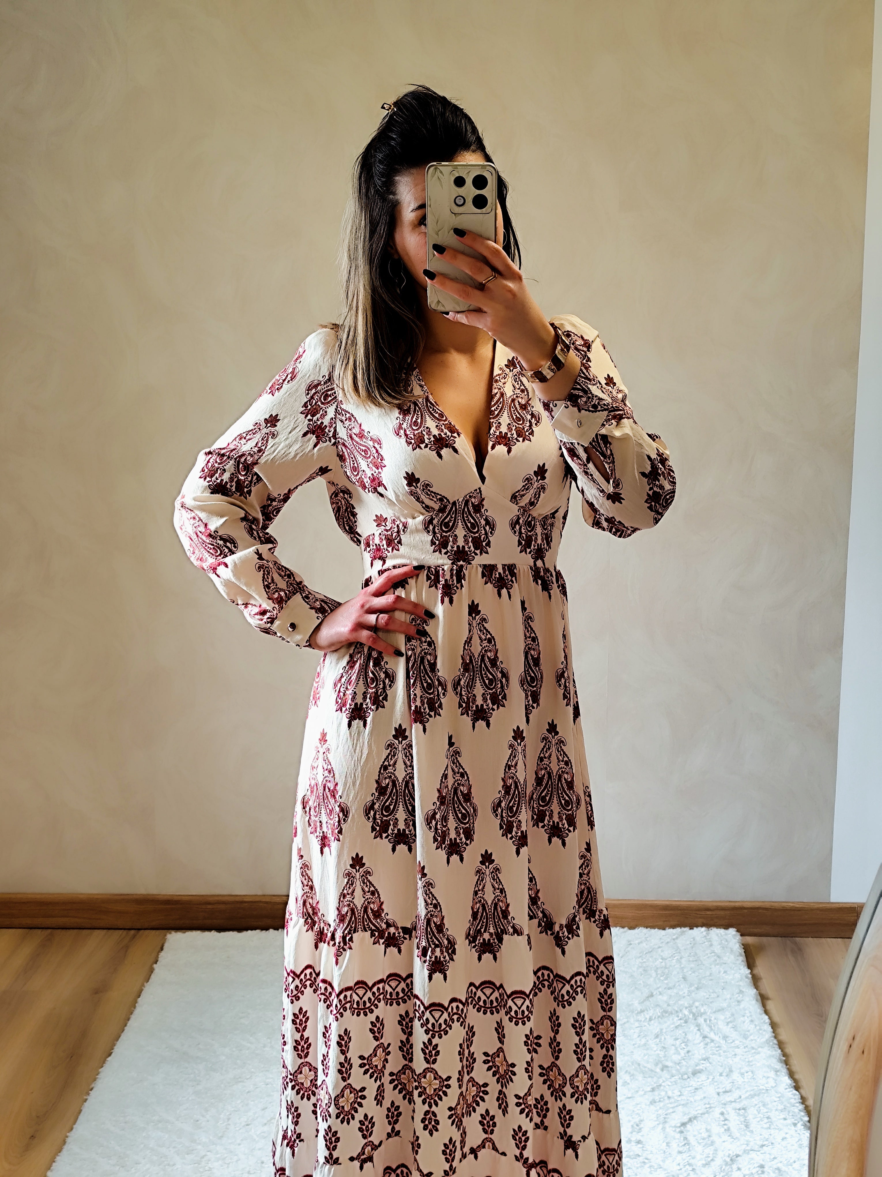 Robe longue bordeaux