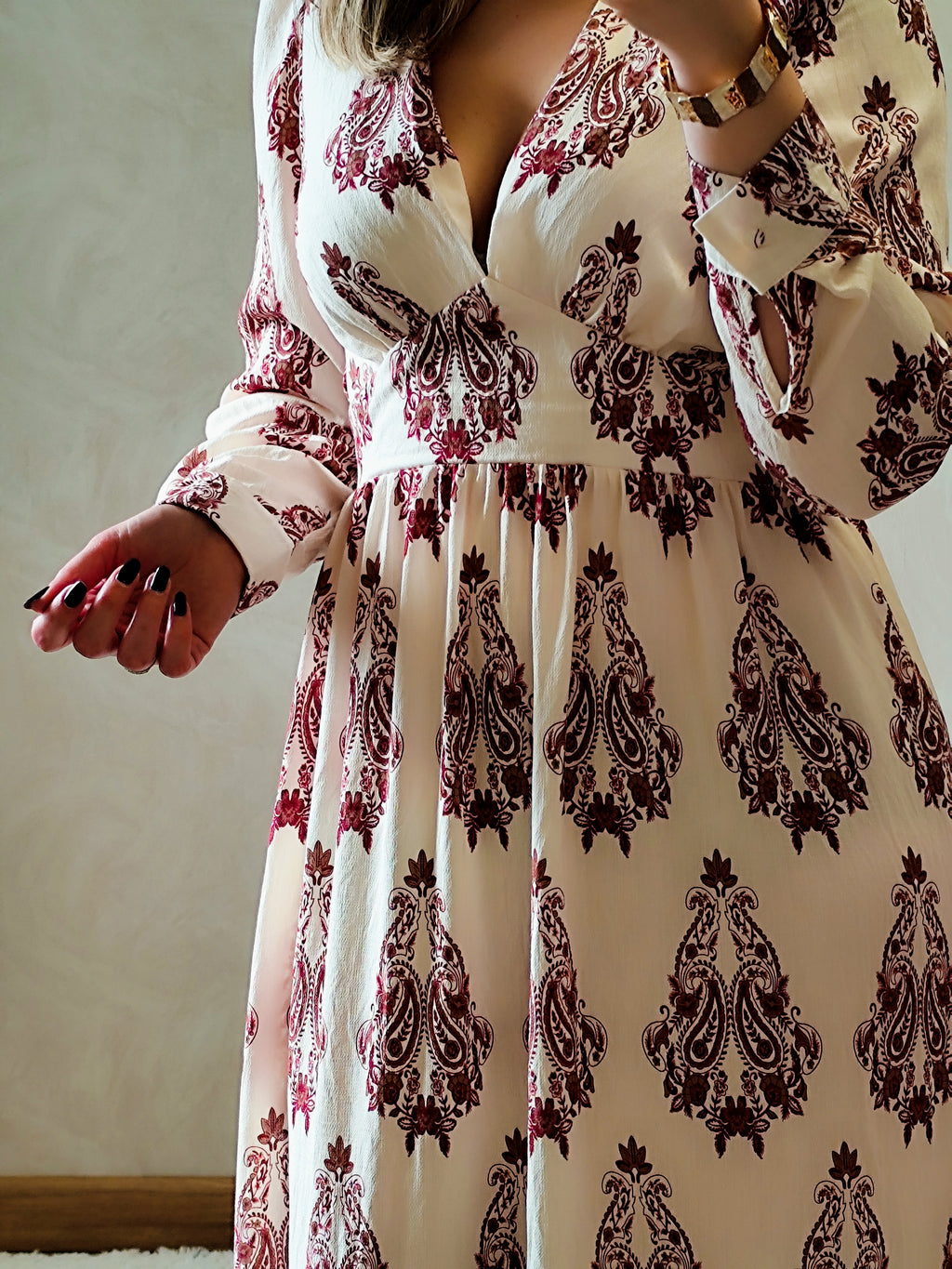 Robe longue bordeaux