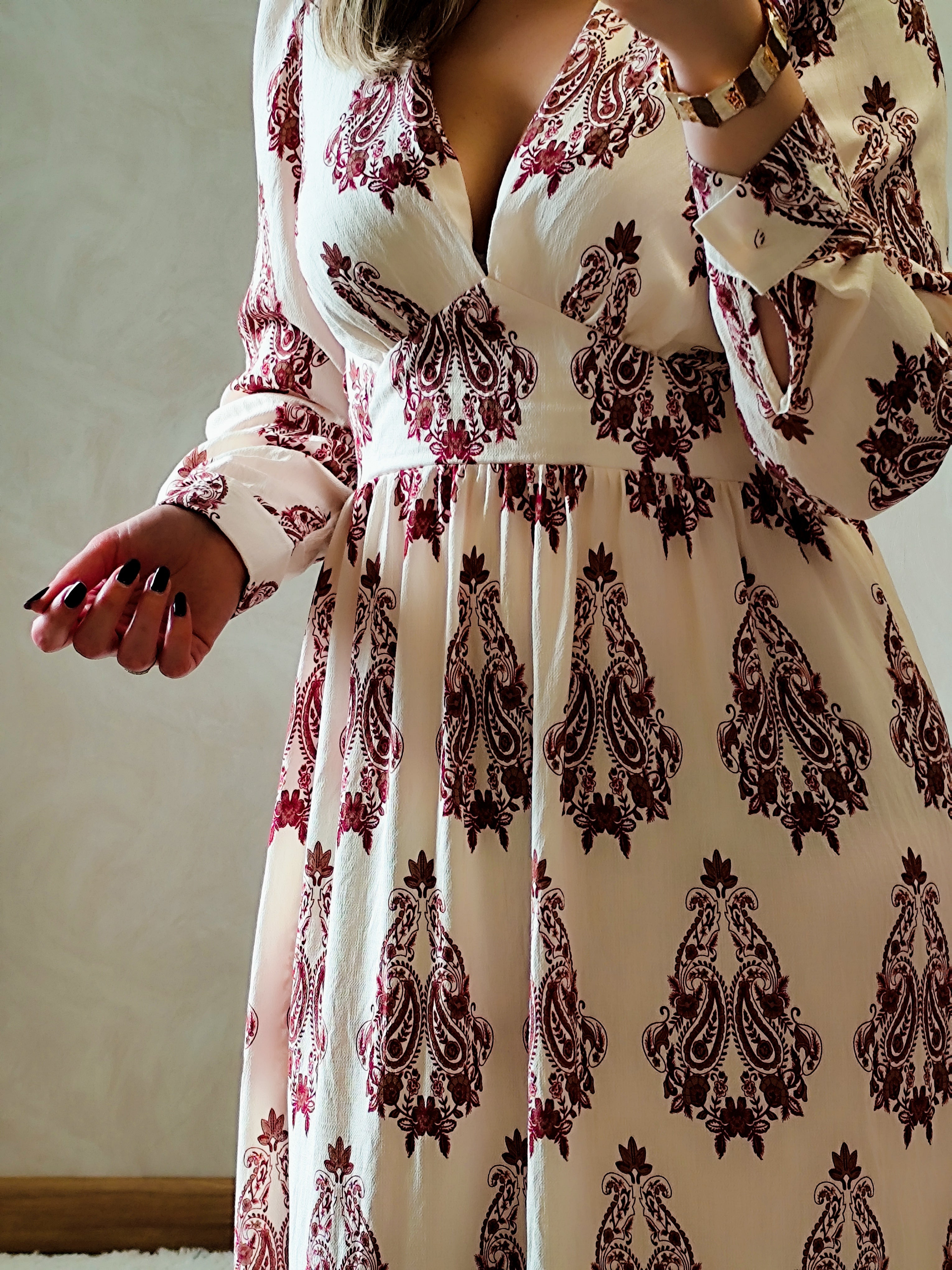 Robe longue bordeaux