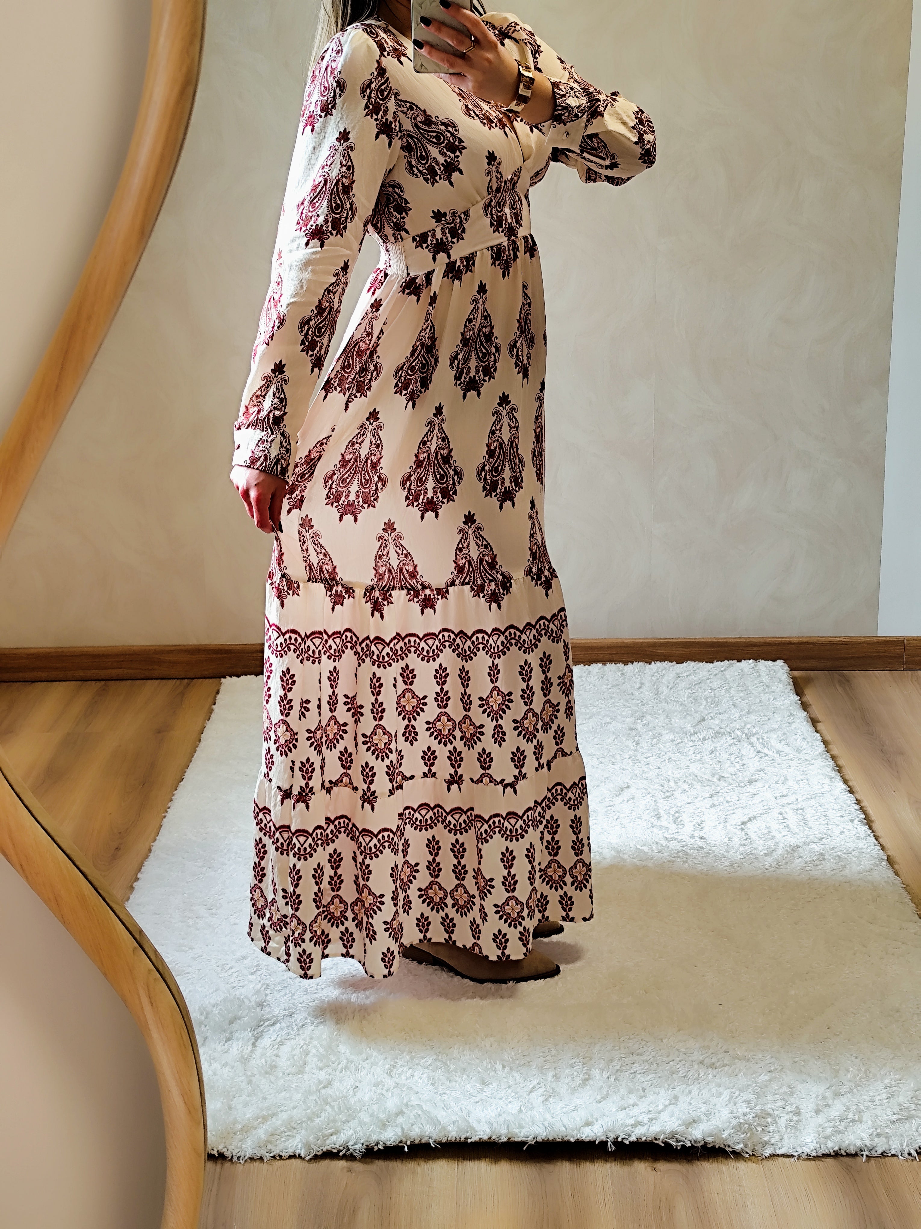 Robe longue bordeaux