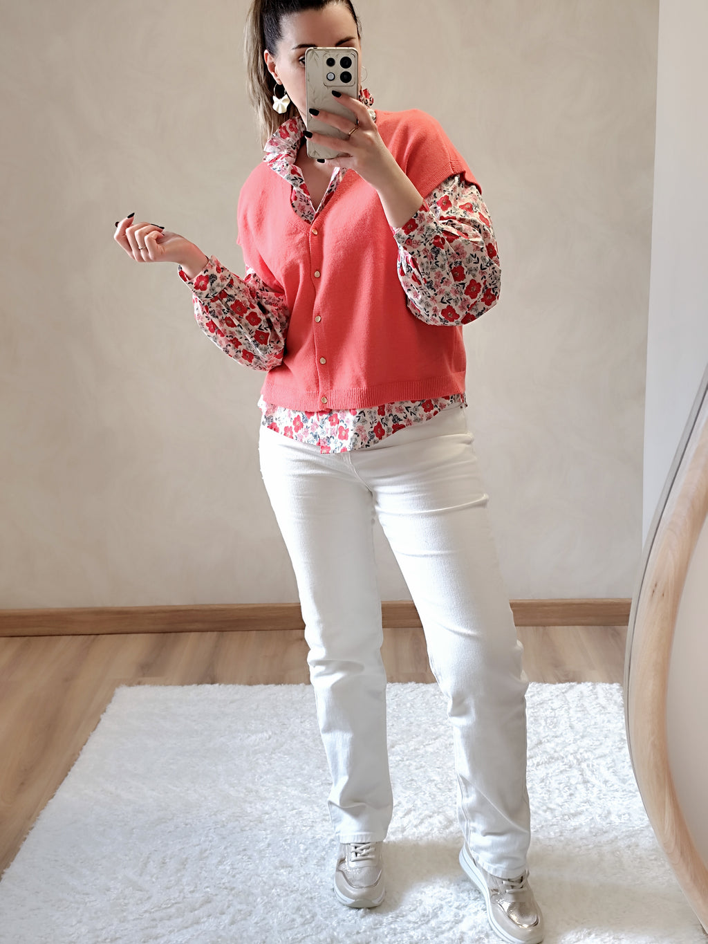 Gilet sans manches corail
