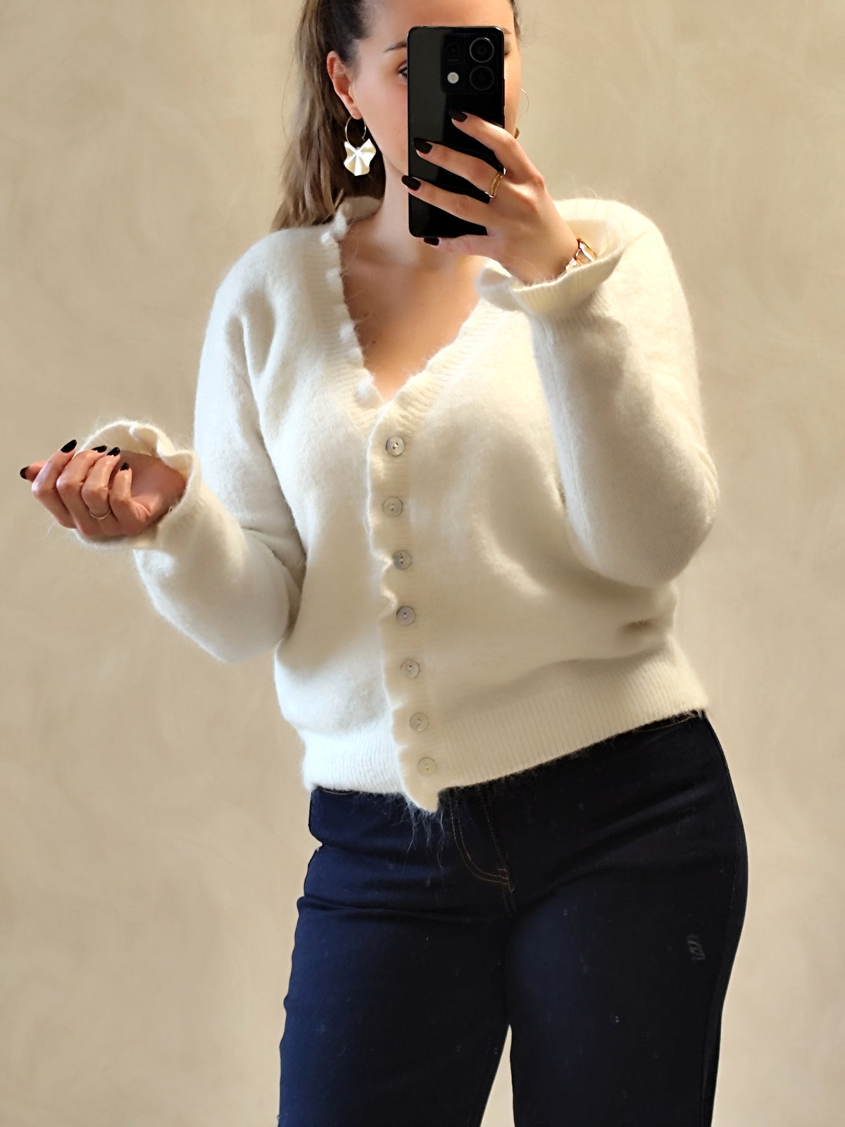 🤍 Gilet Céleste – Écru