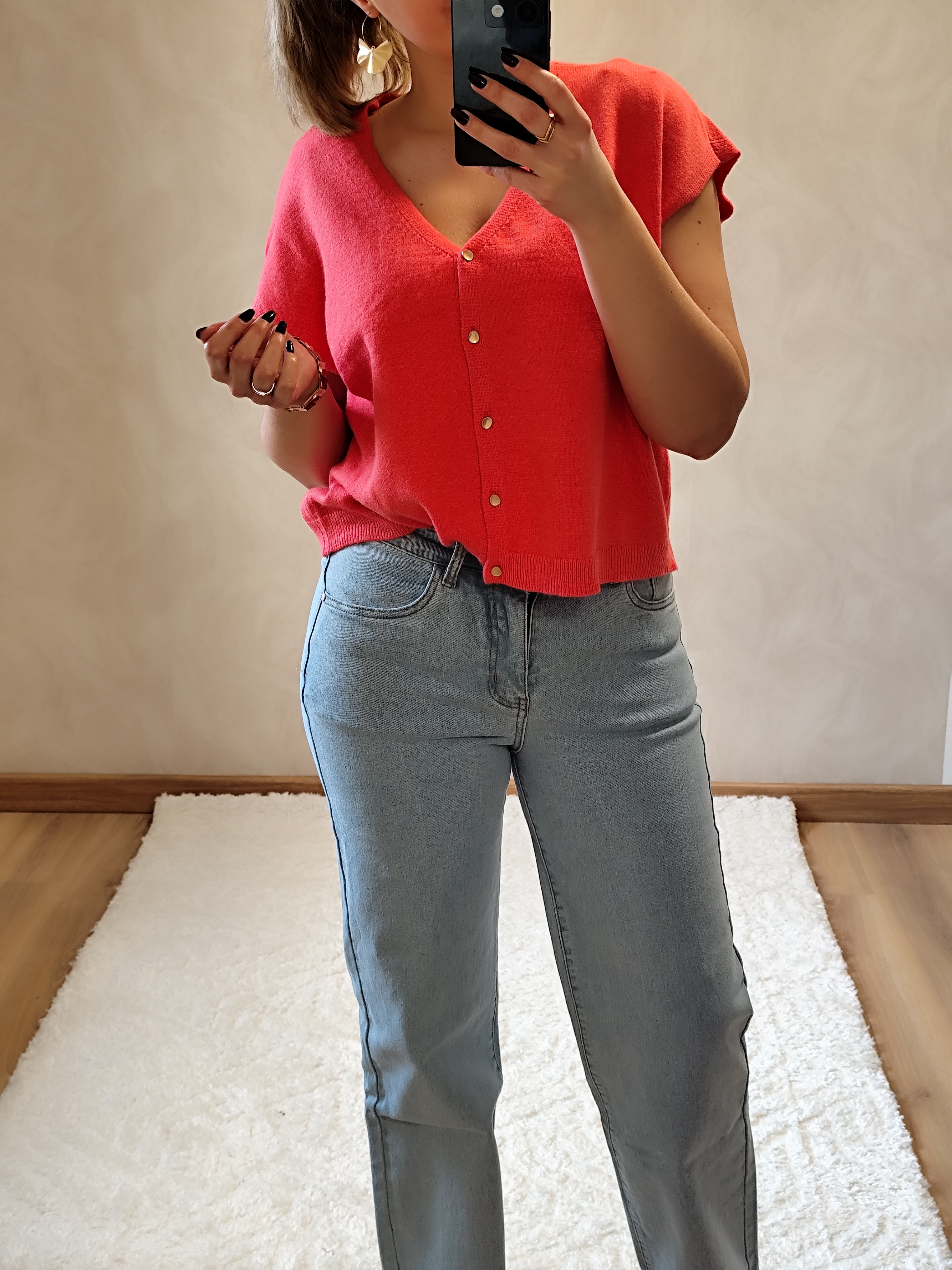 Gilet sans manches corail