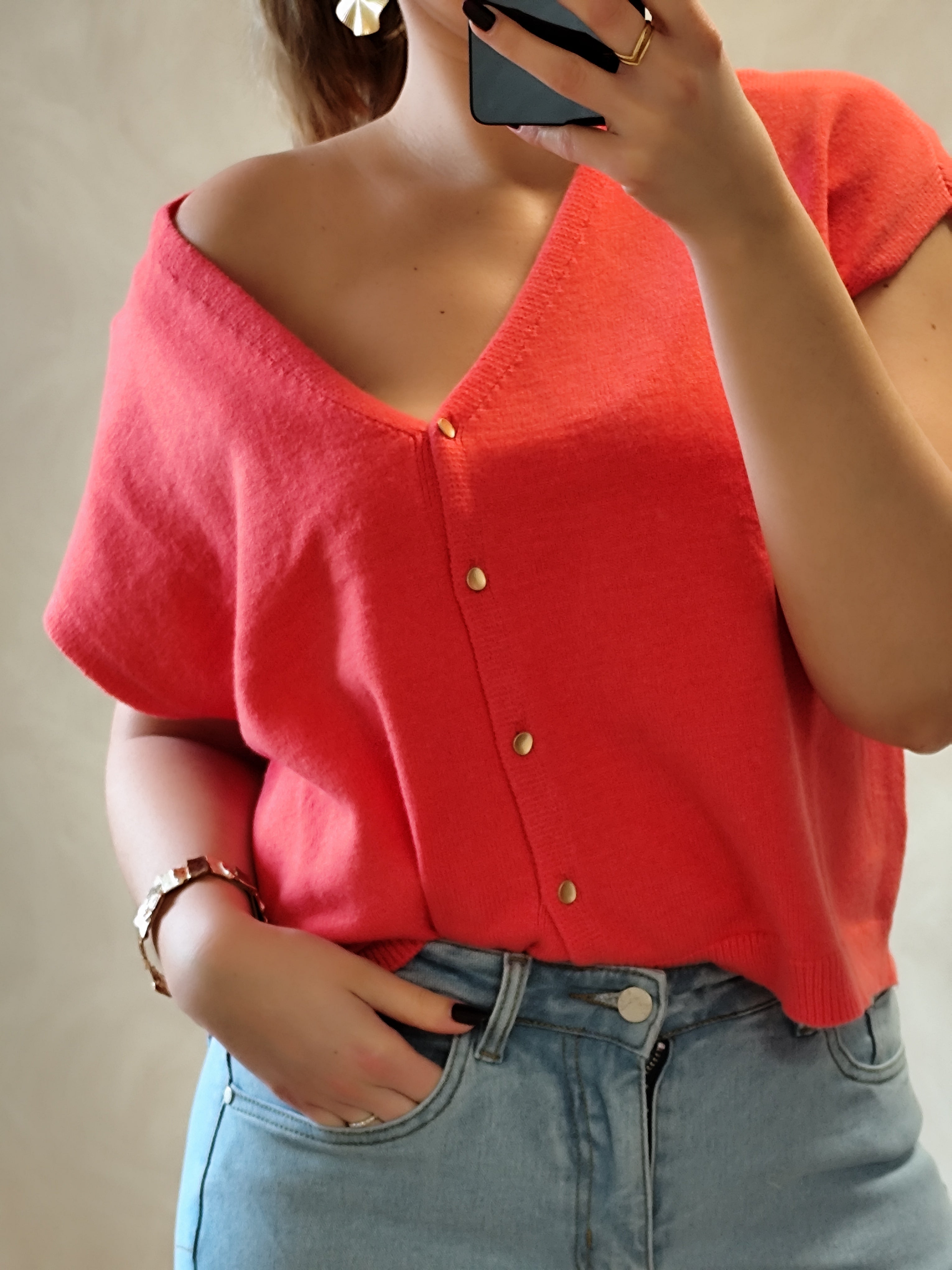 Gilet sans manches corail