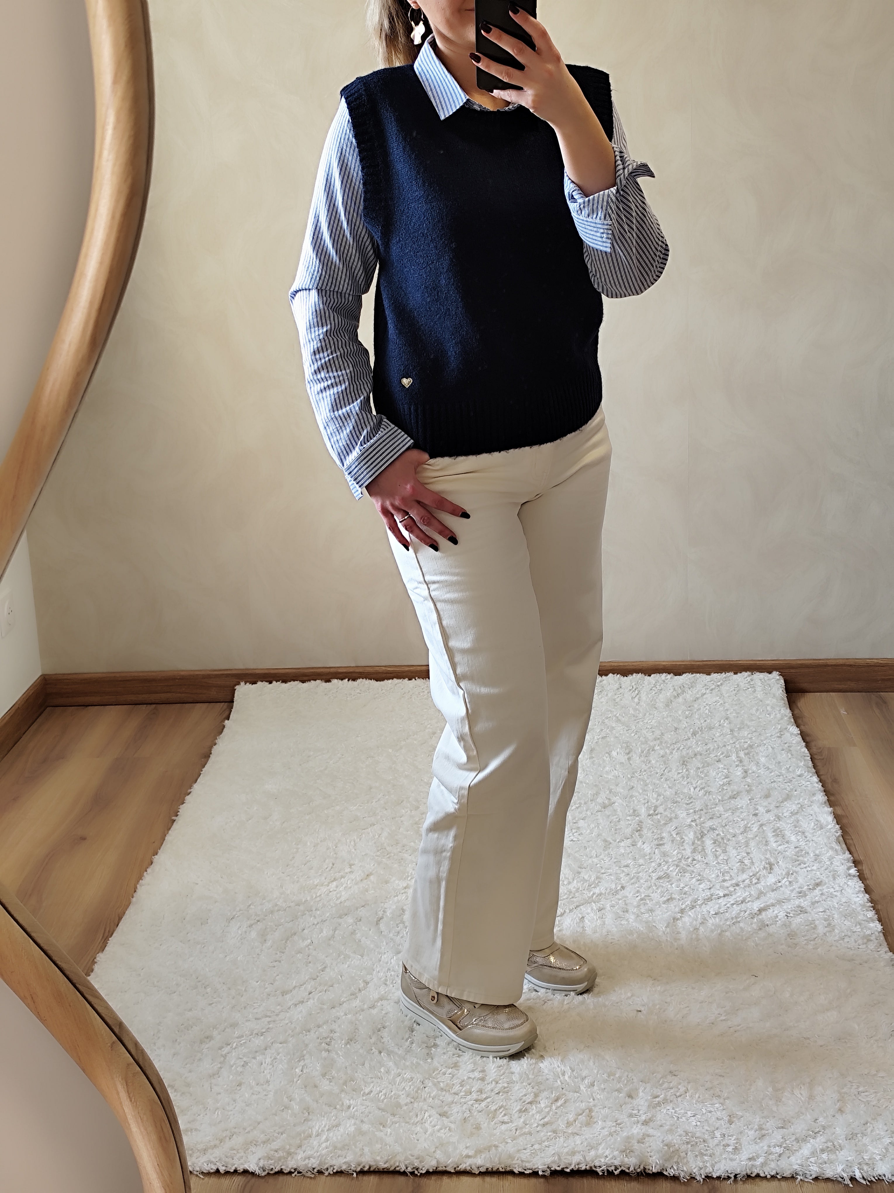 Pull sans manche marine