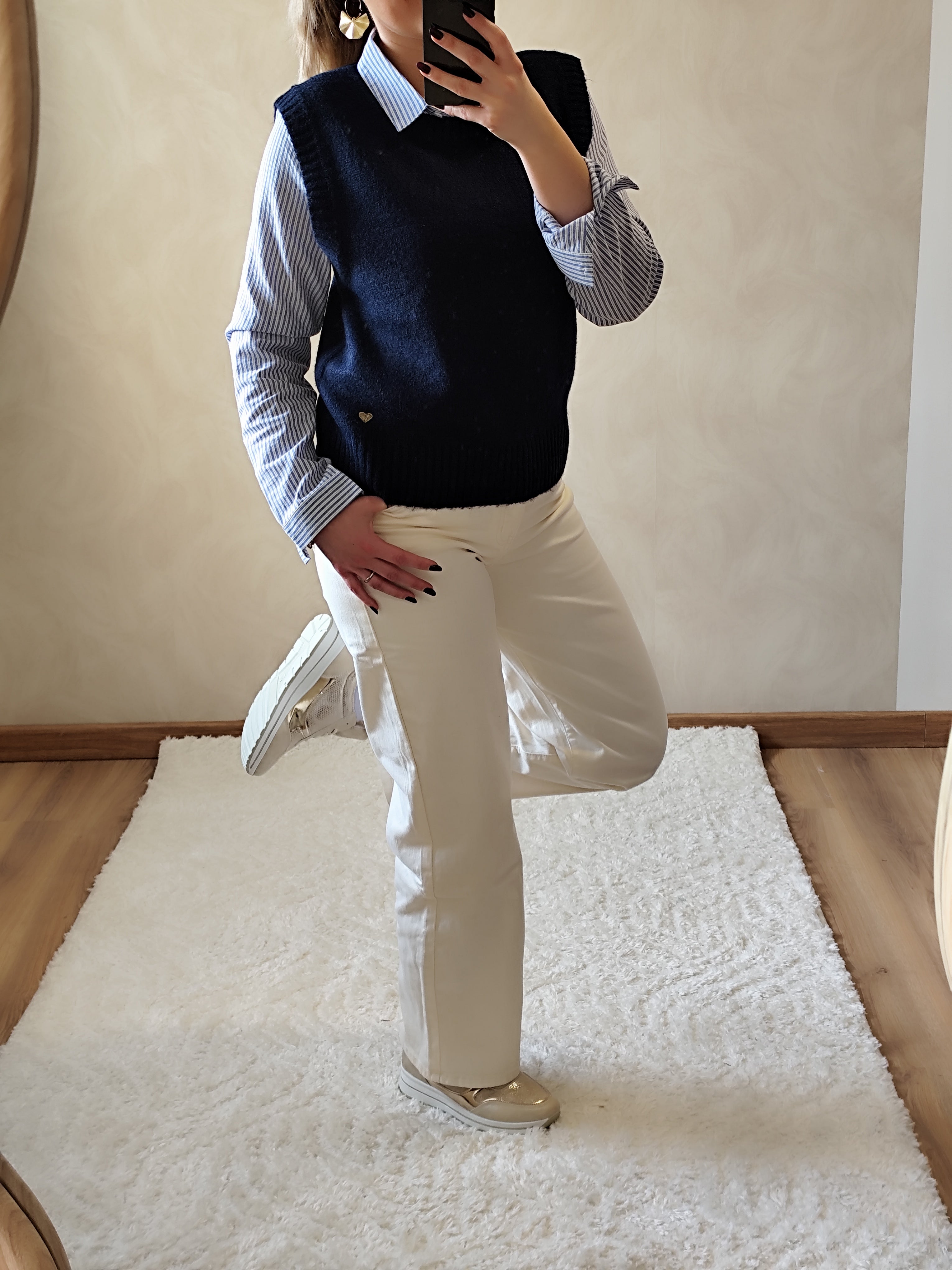 Pull sans manche marine