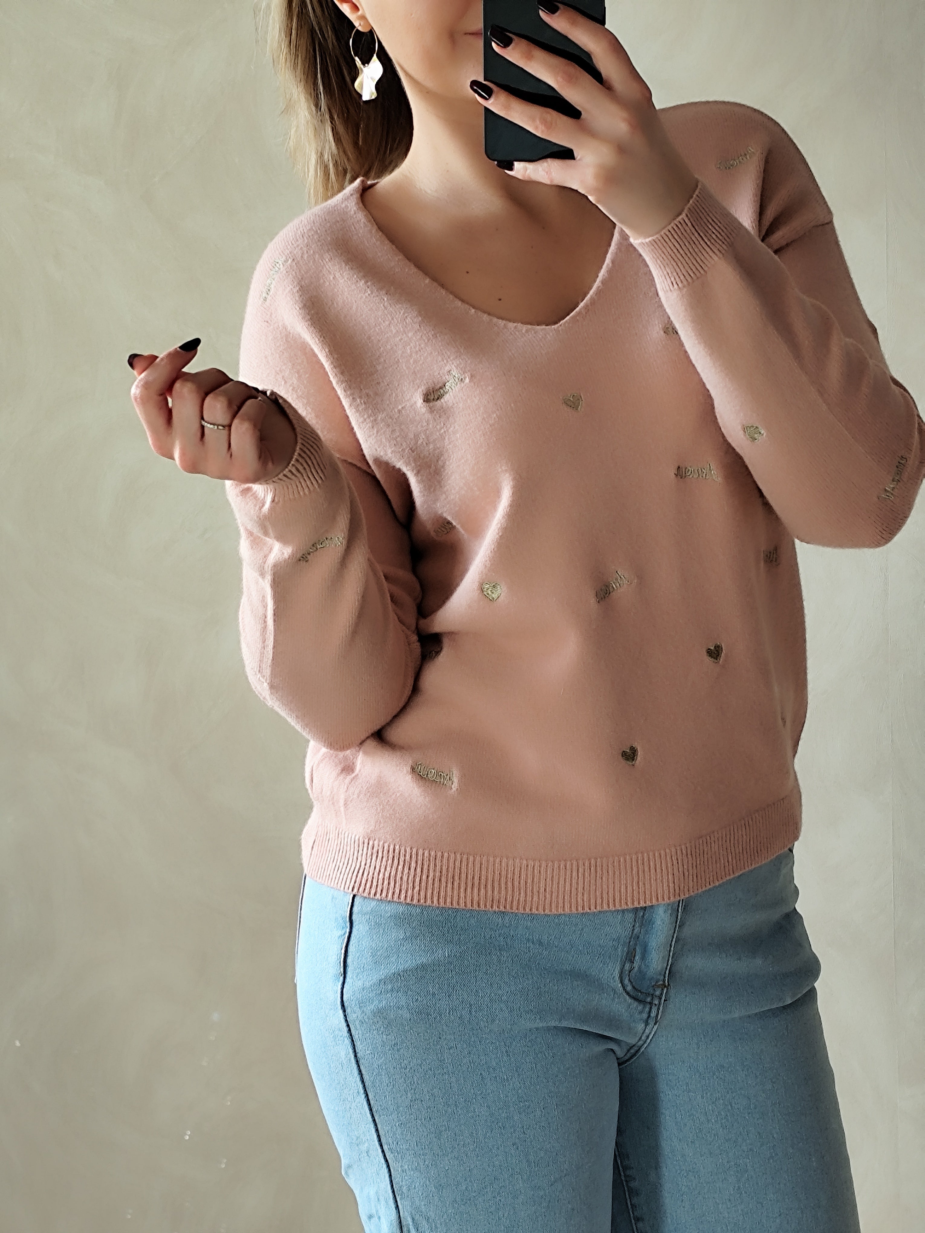Pull rose Amour