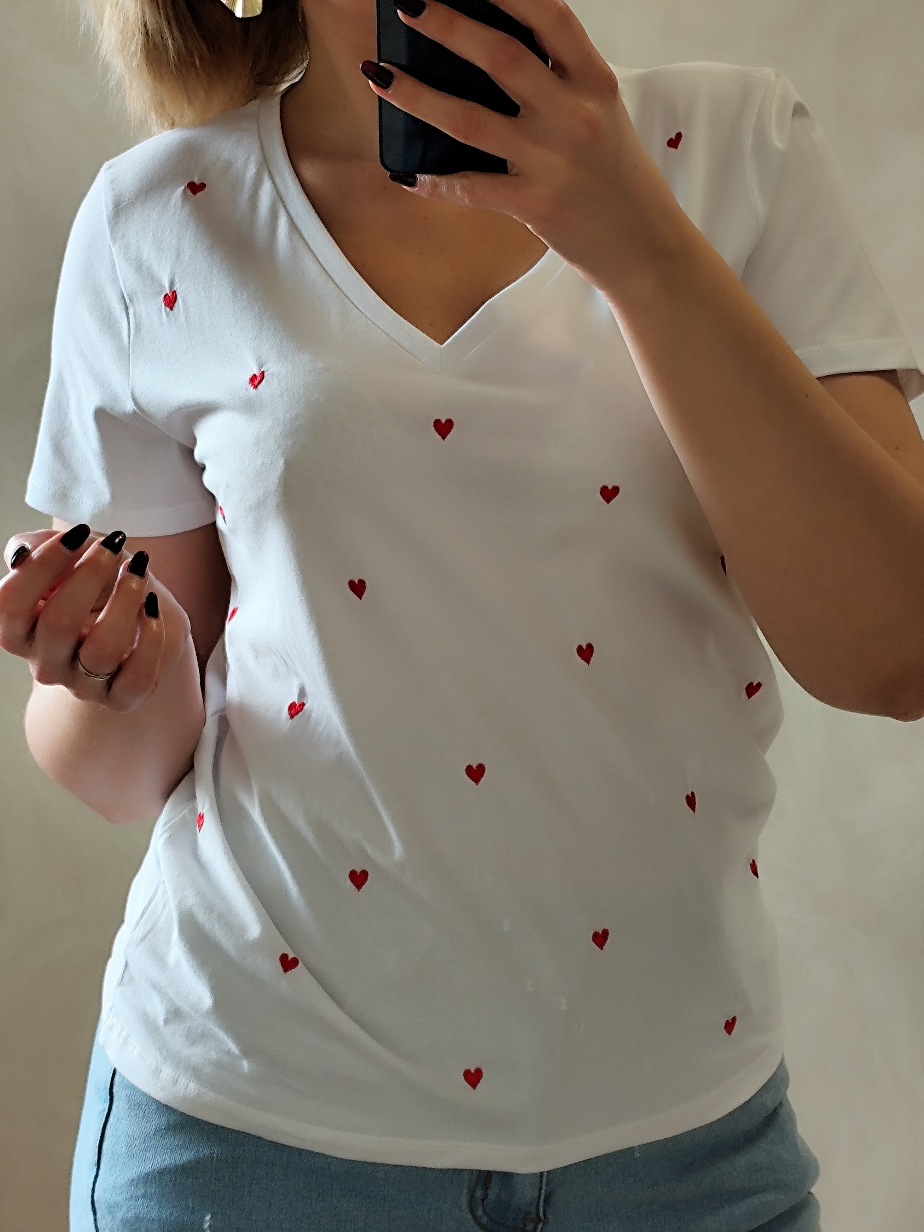 T-Shirt blanc coeur