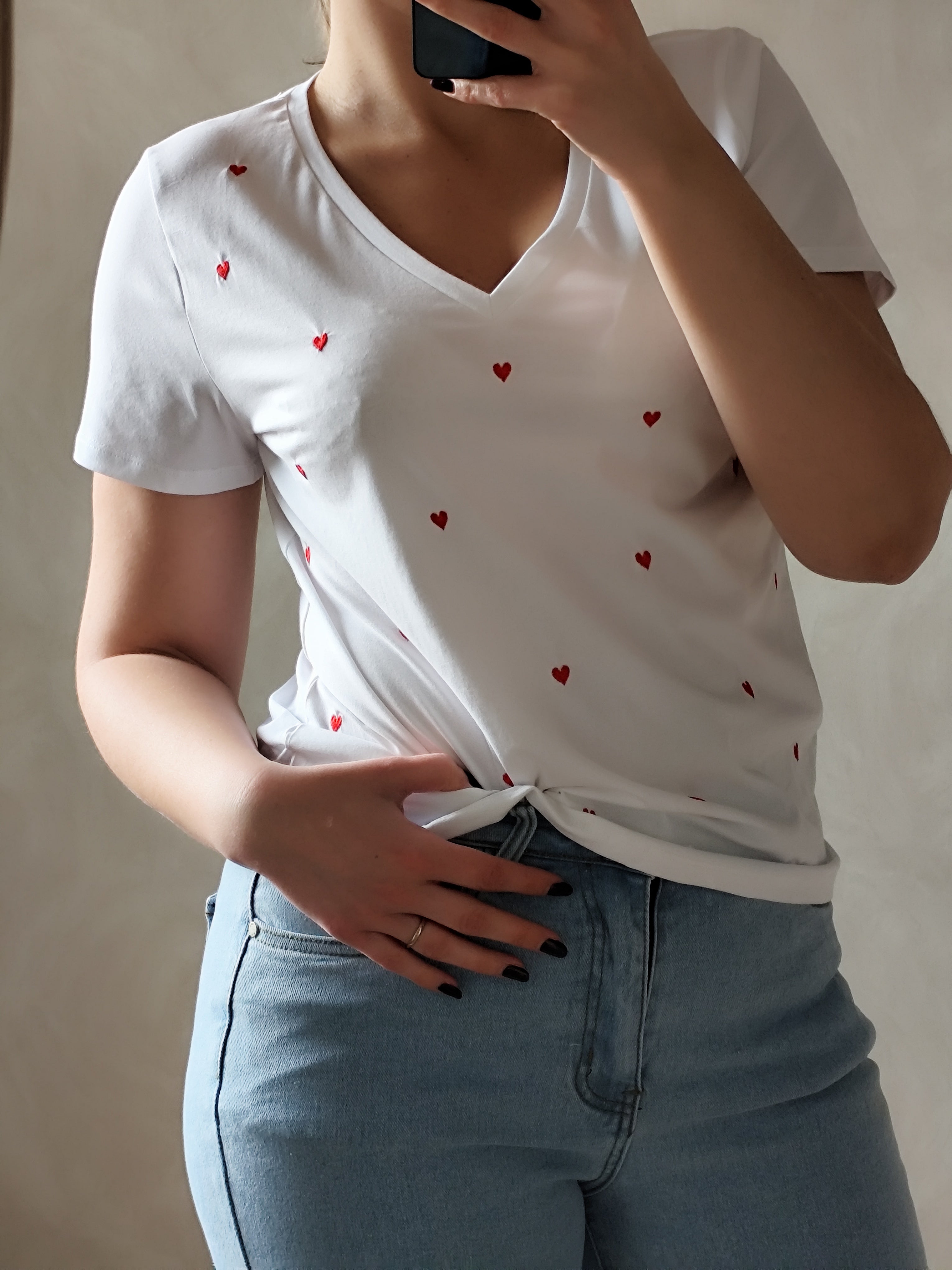 T-Shirt blanc coeur