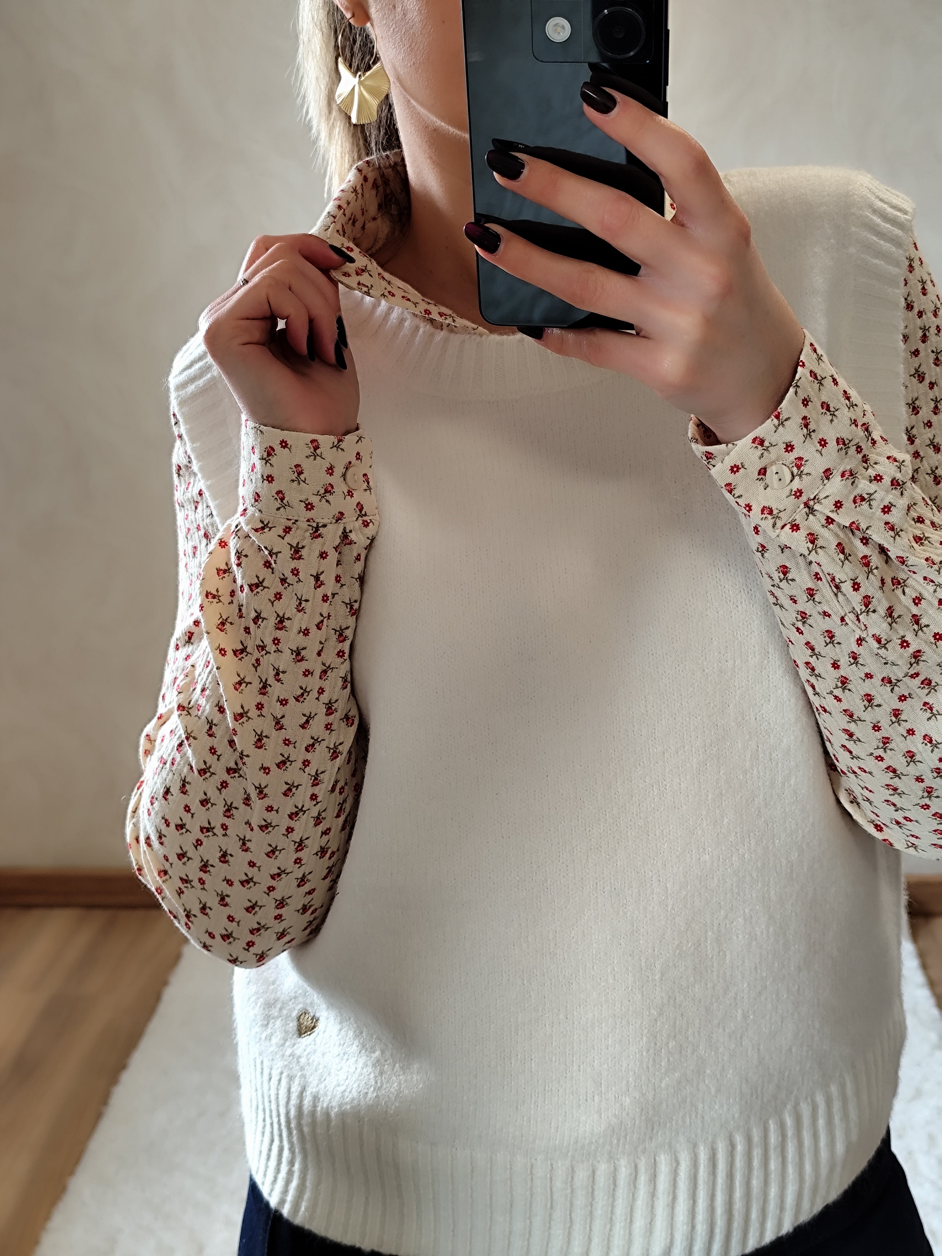 Pull sans manche blanc