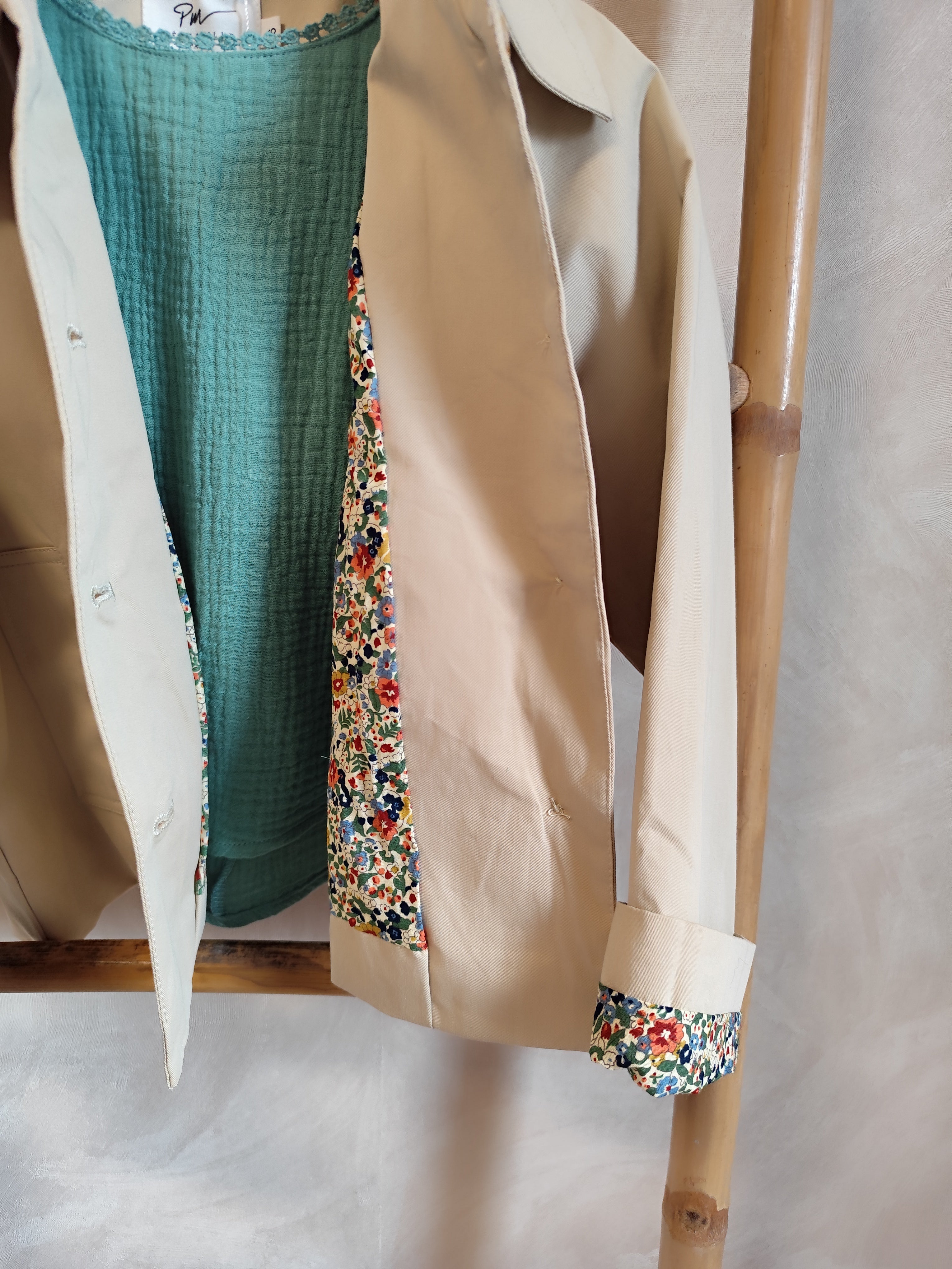 Top vert en gaze de coton enfant