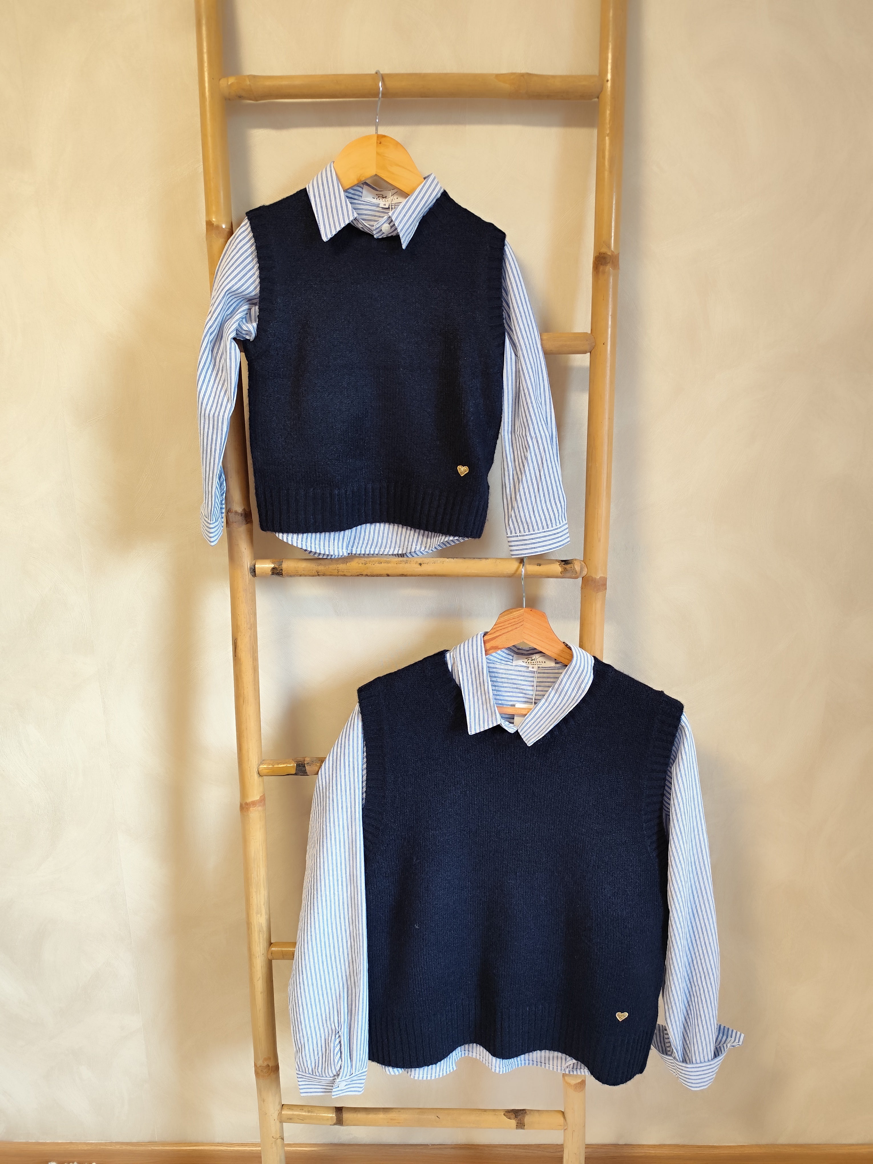 Pull sans manche marine