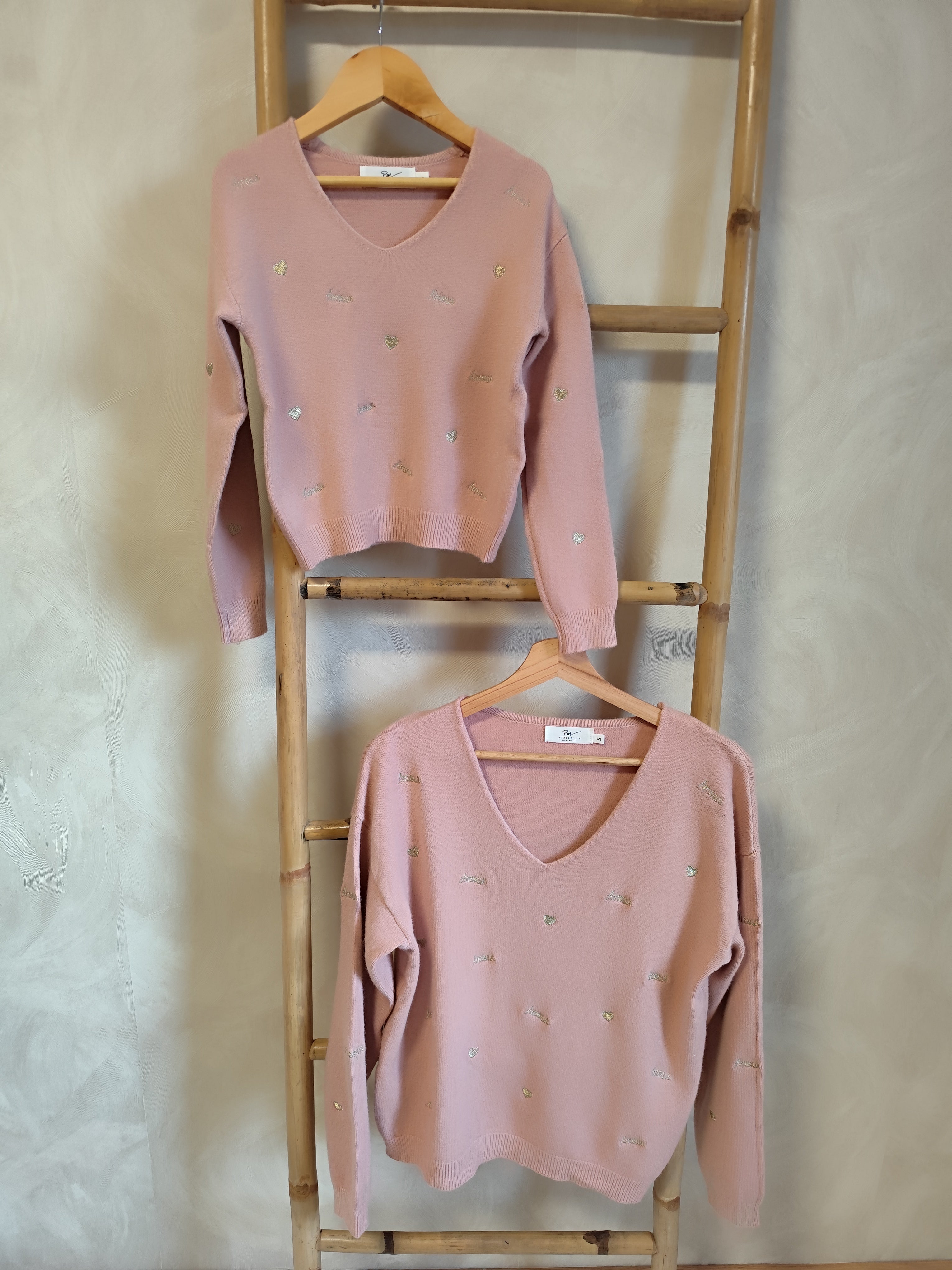 Pull rose Amour
