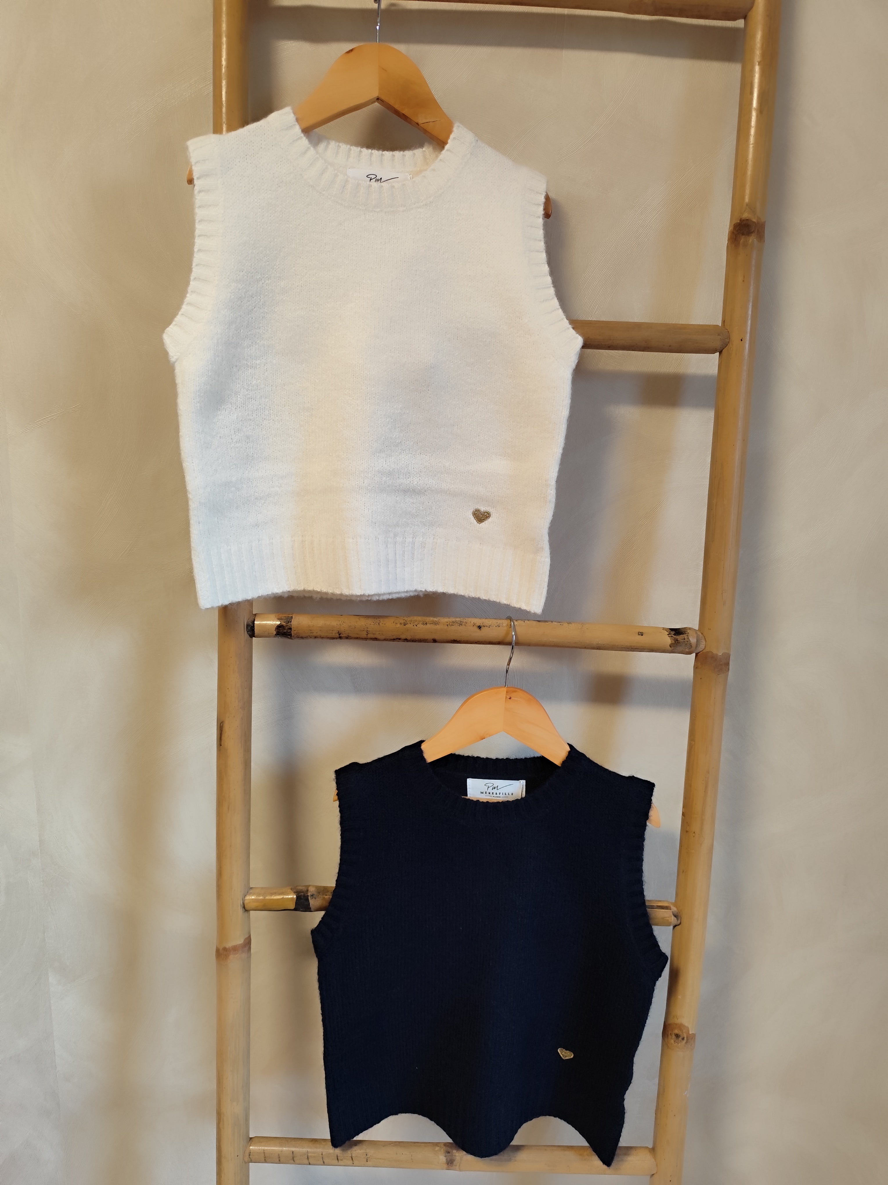 Pull sans manche blanc enfant