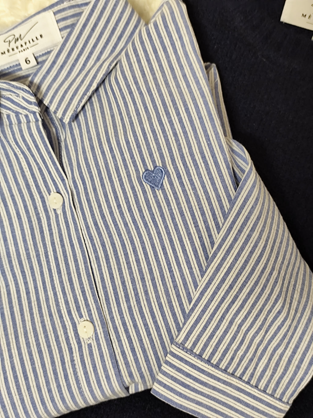 Chemise rayée bleu enfant