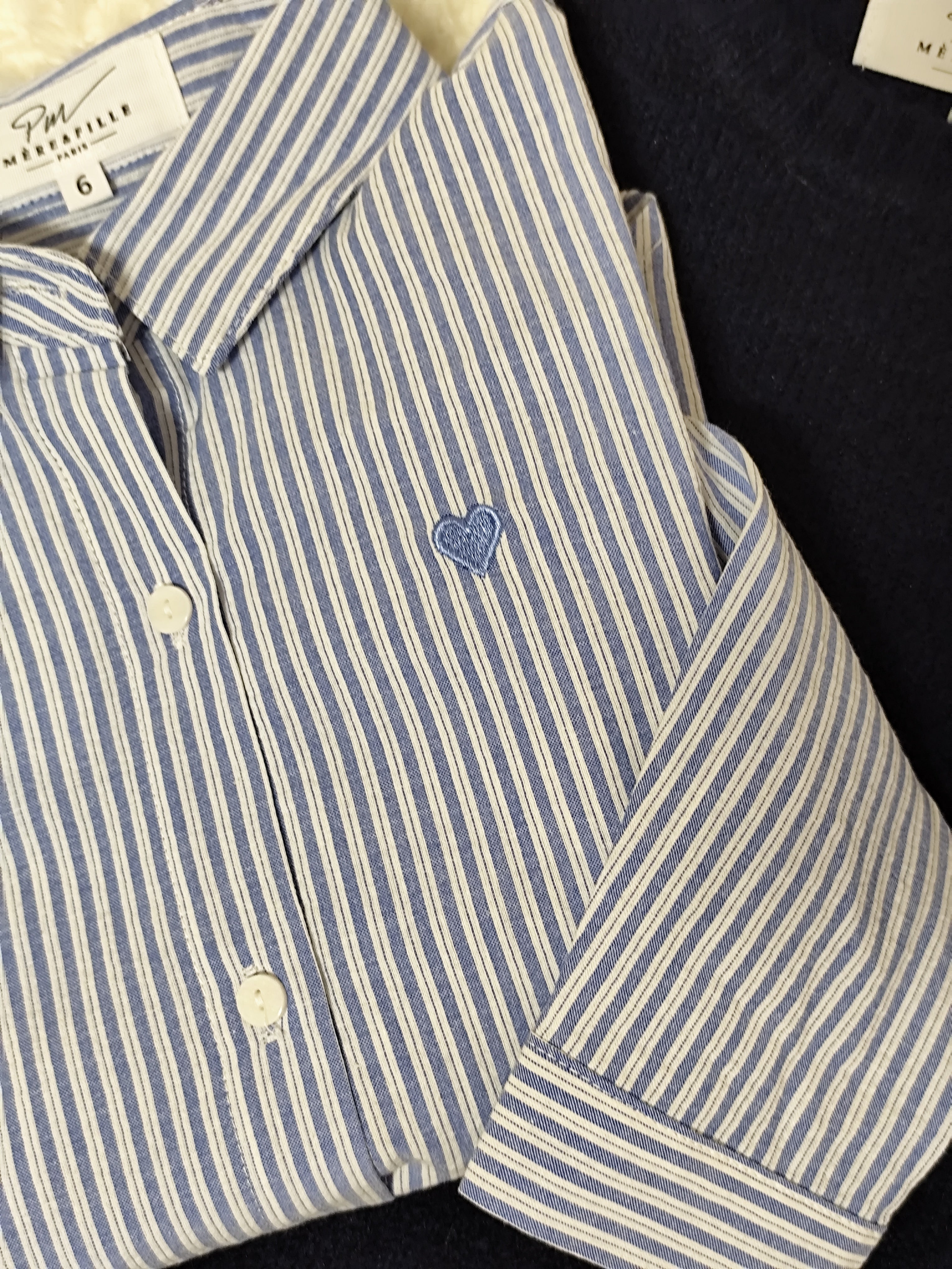 Chemise rayée bleu enfant