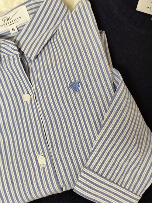 Chemise rayée bleu enfant
