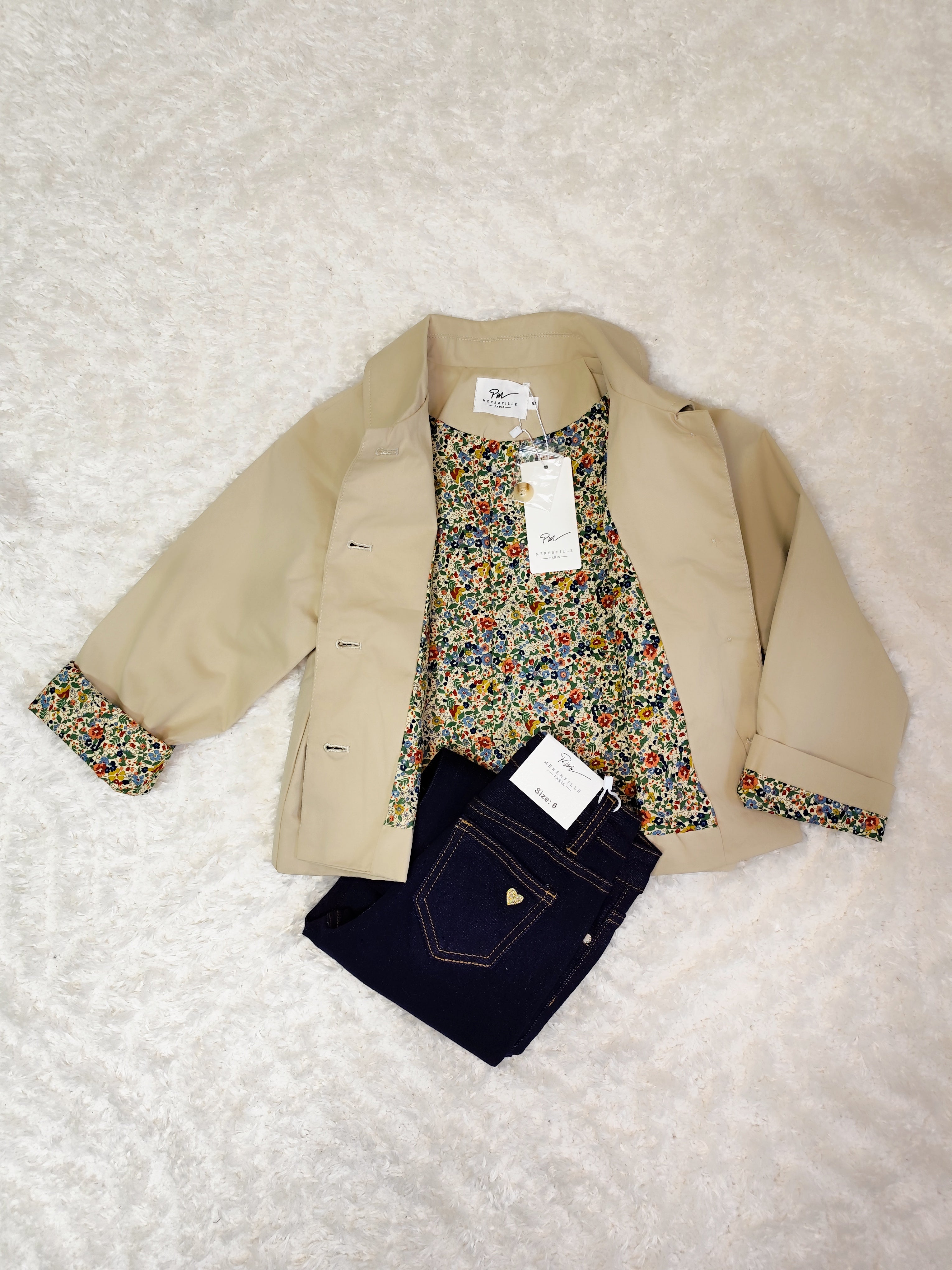 Trench beige liberty enfant
