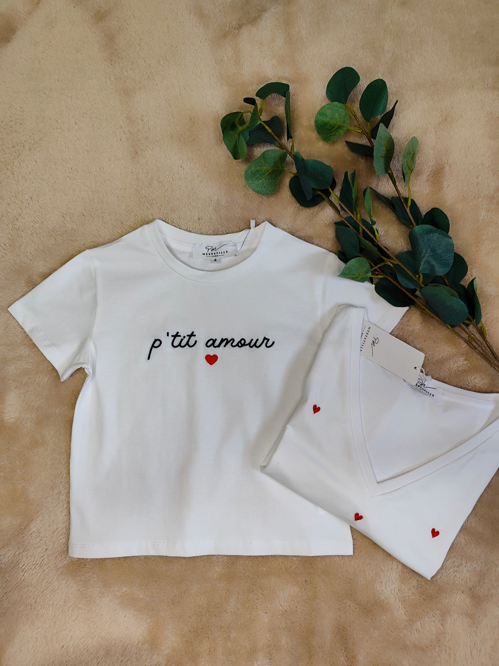 T-Shirt blanc P'tit Amour mixte