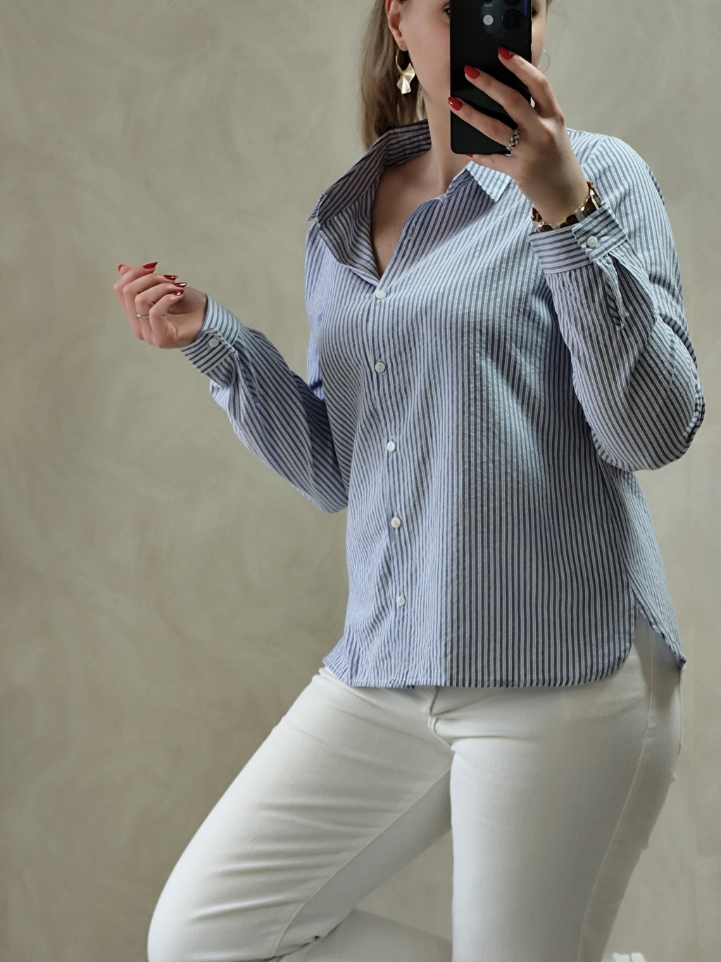 Chemise rayée bleu