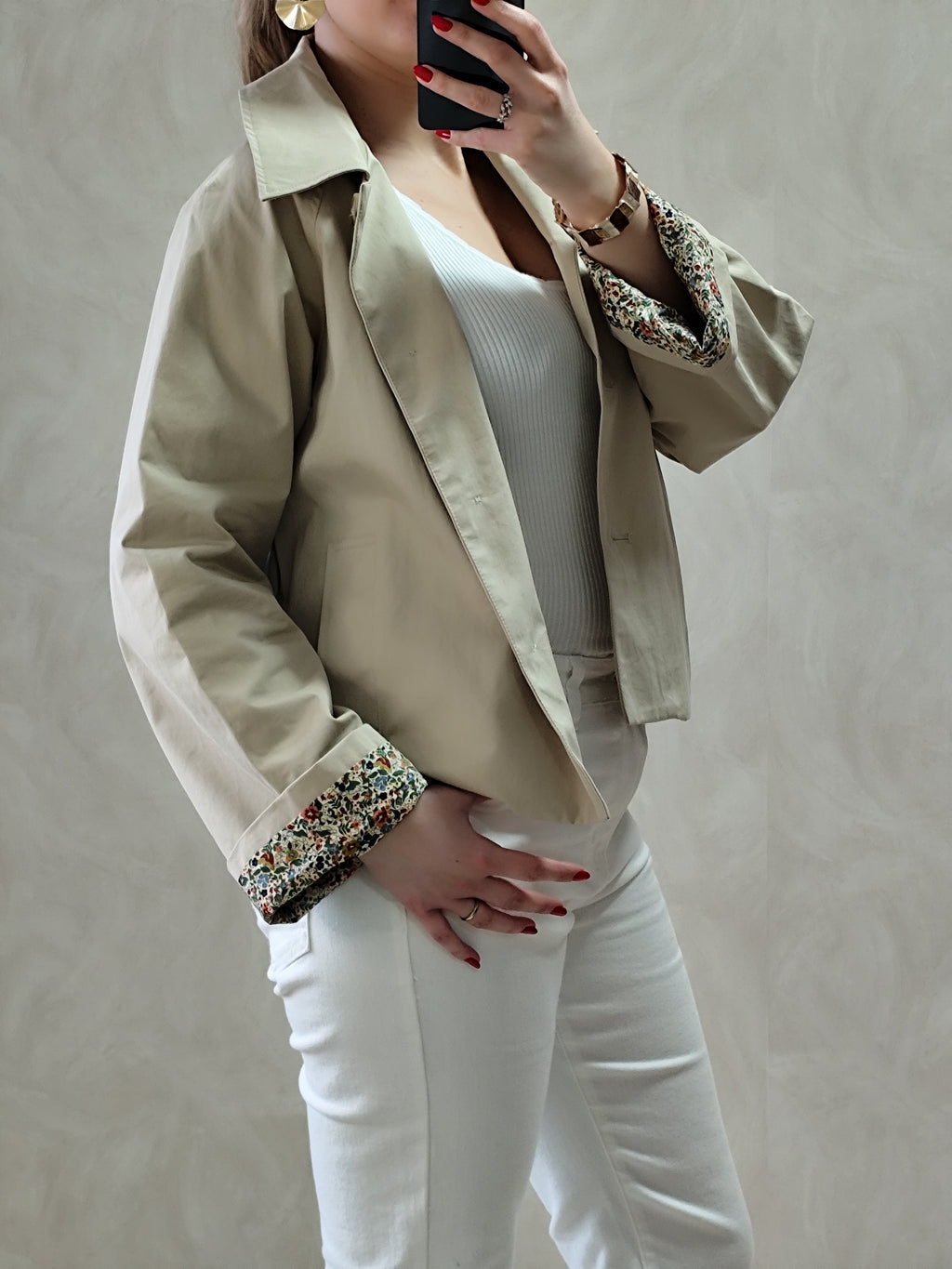 Trench beige imprimé liberty