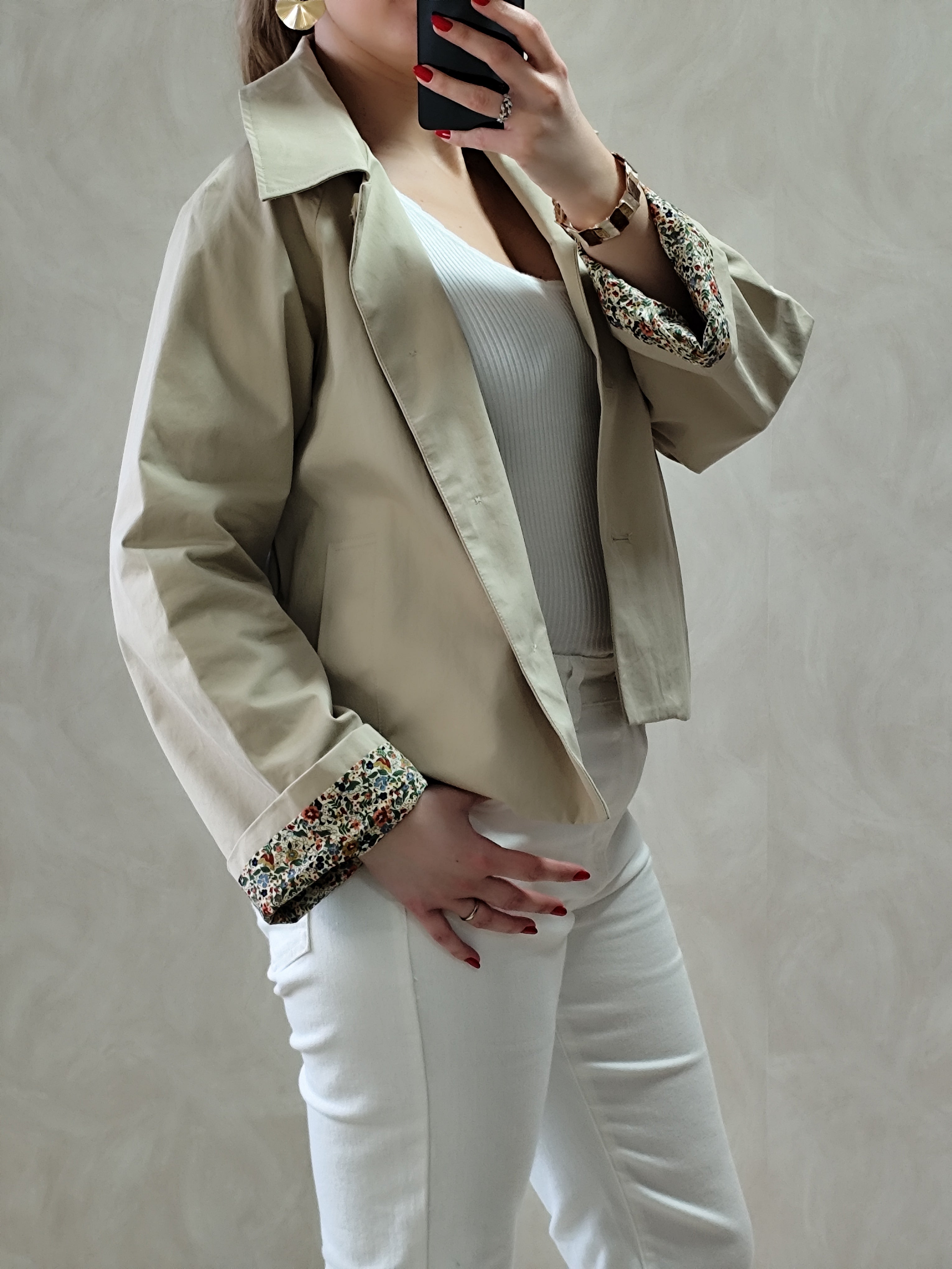 Trench beige imprimé liberty