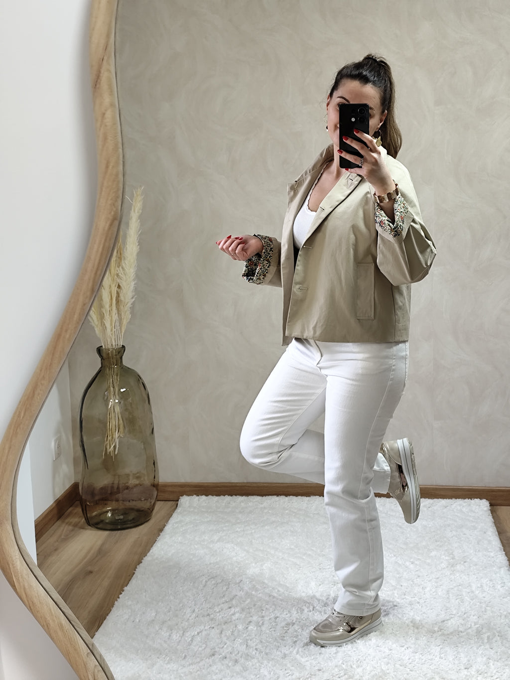 Trench beige imprimé liberty