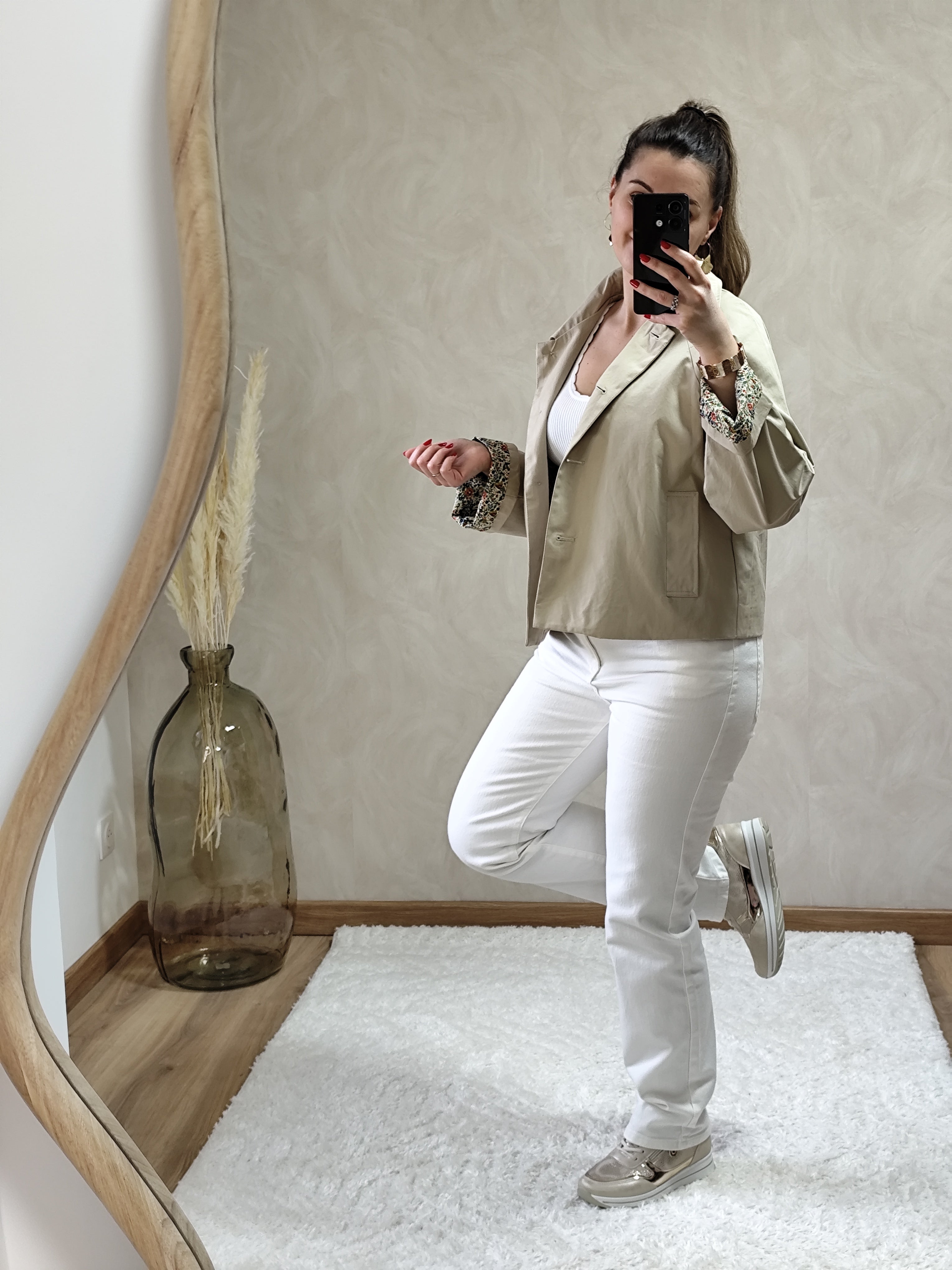 Trench beige imprimé liberty