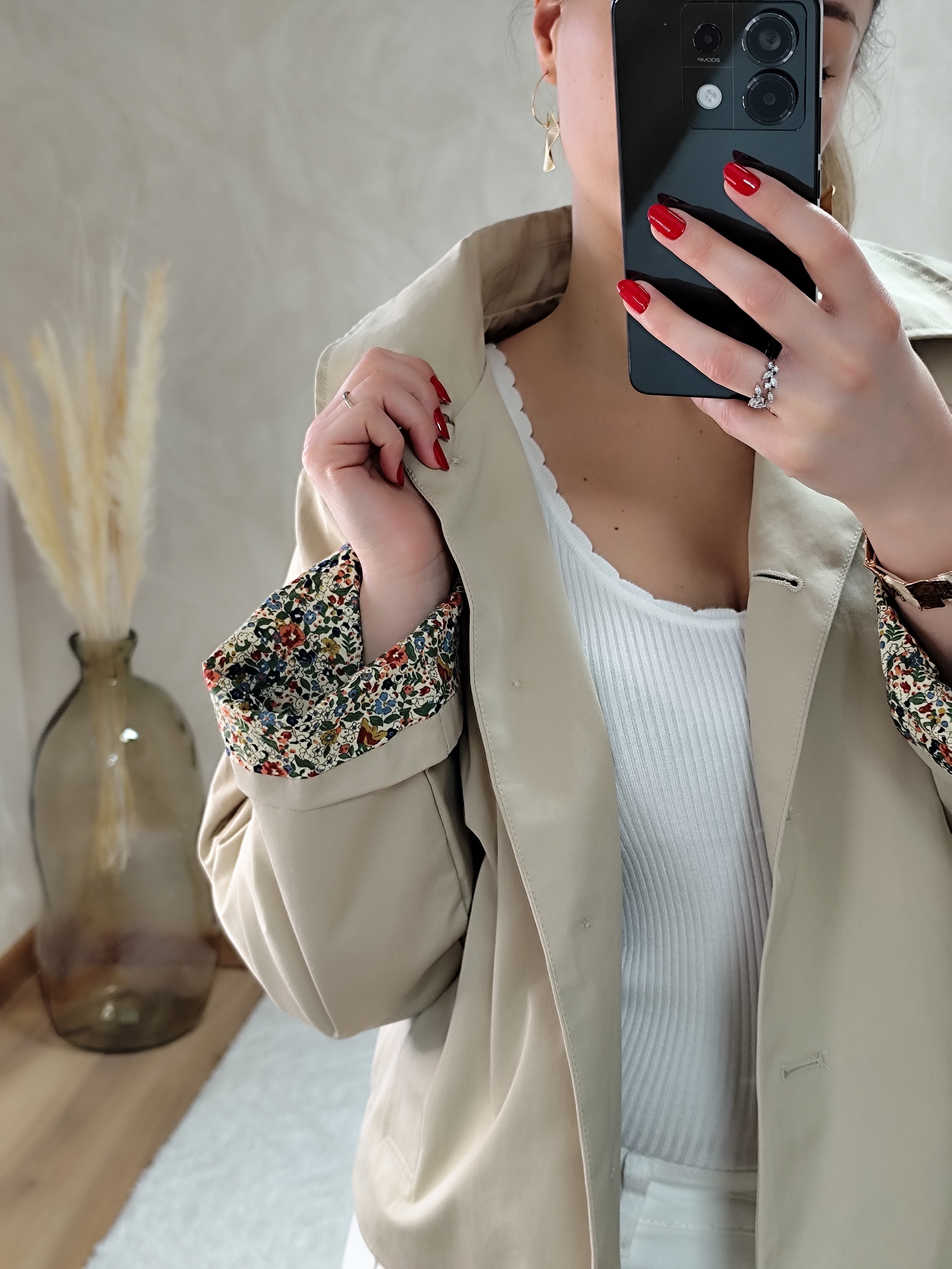 Trench beige imprimé liberty