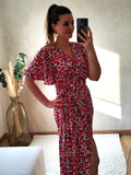 Robe fleurs rouges