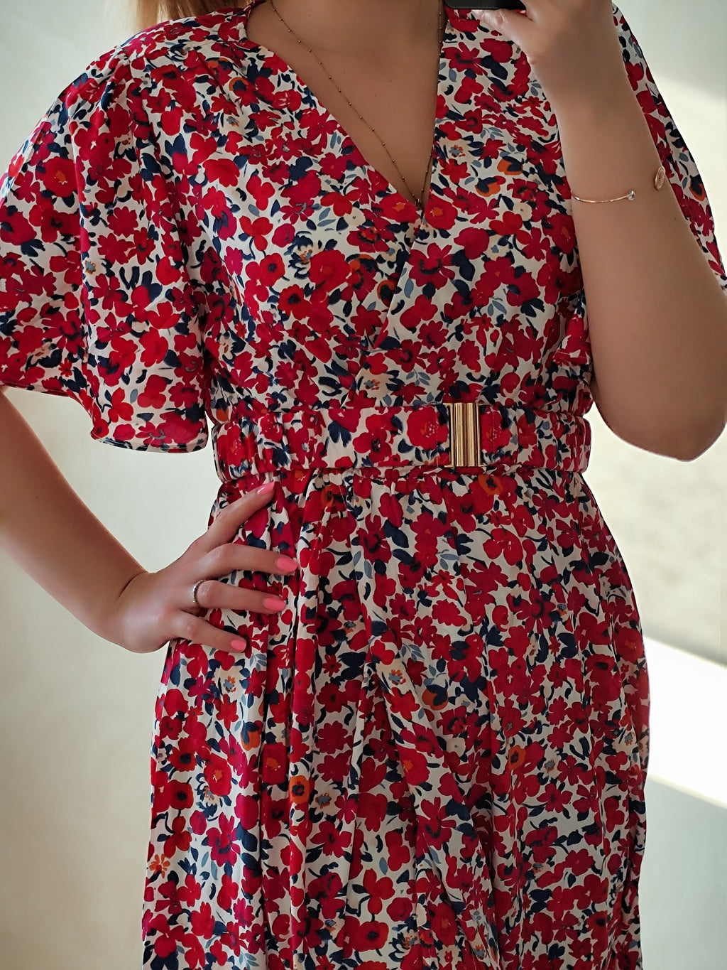 Robe fleurs rouges