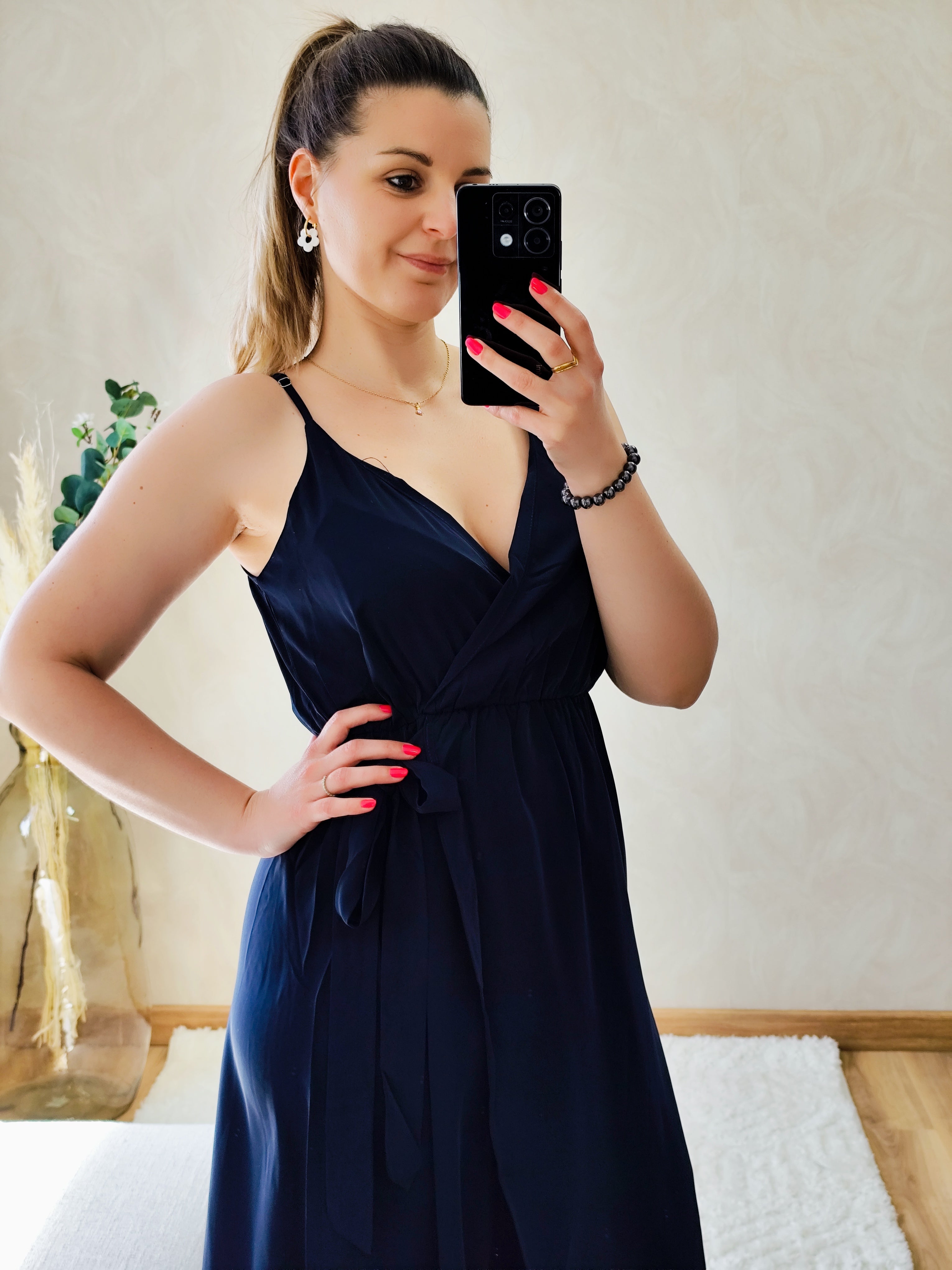 Robe longue marine