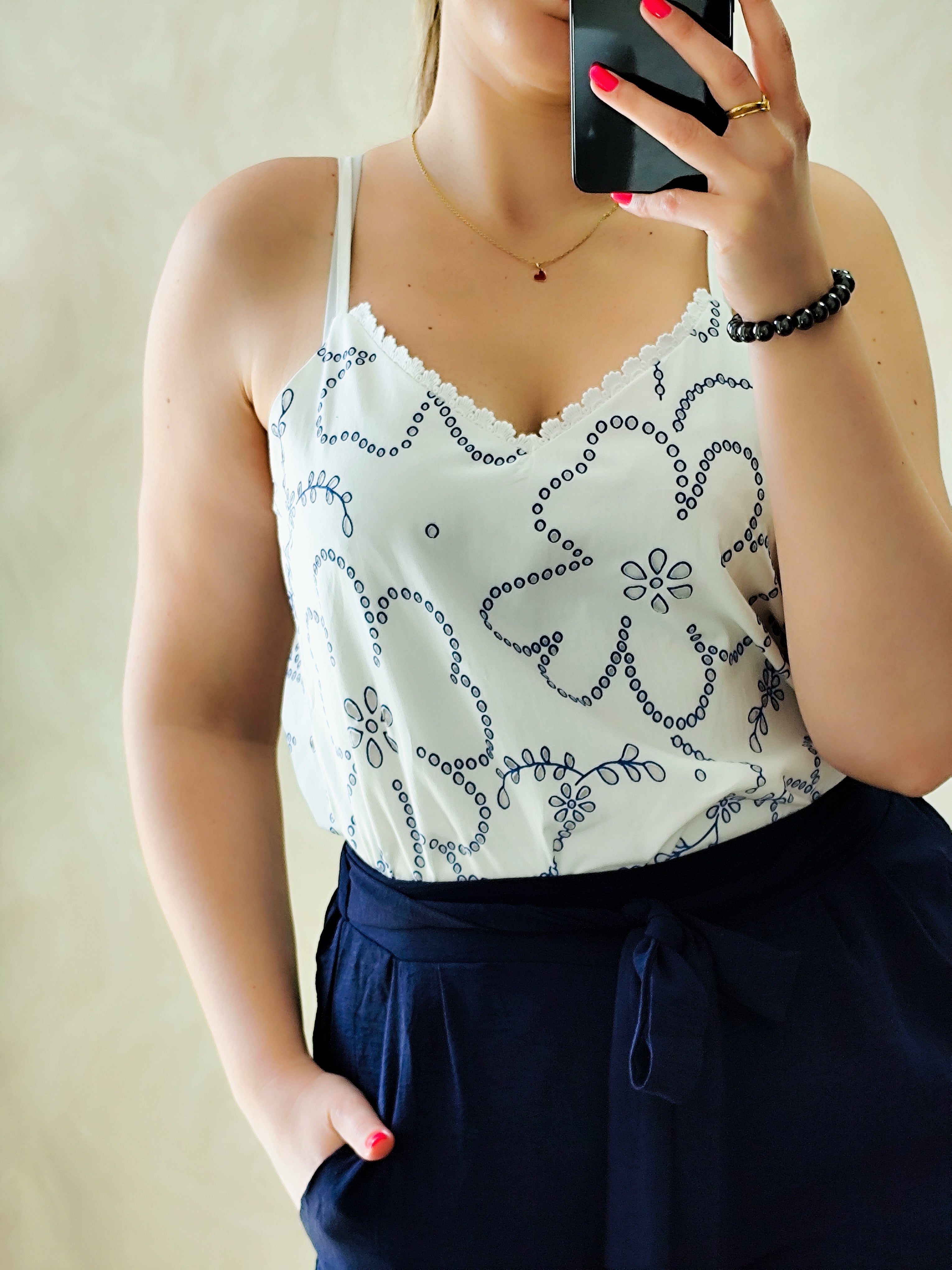 Top blanc broderie anglaise