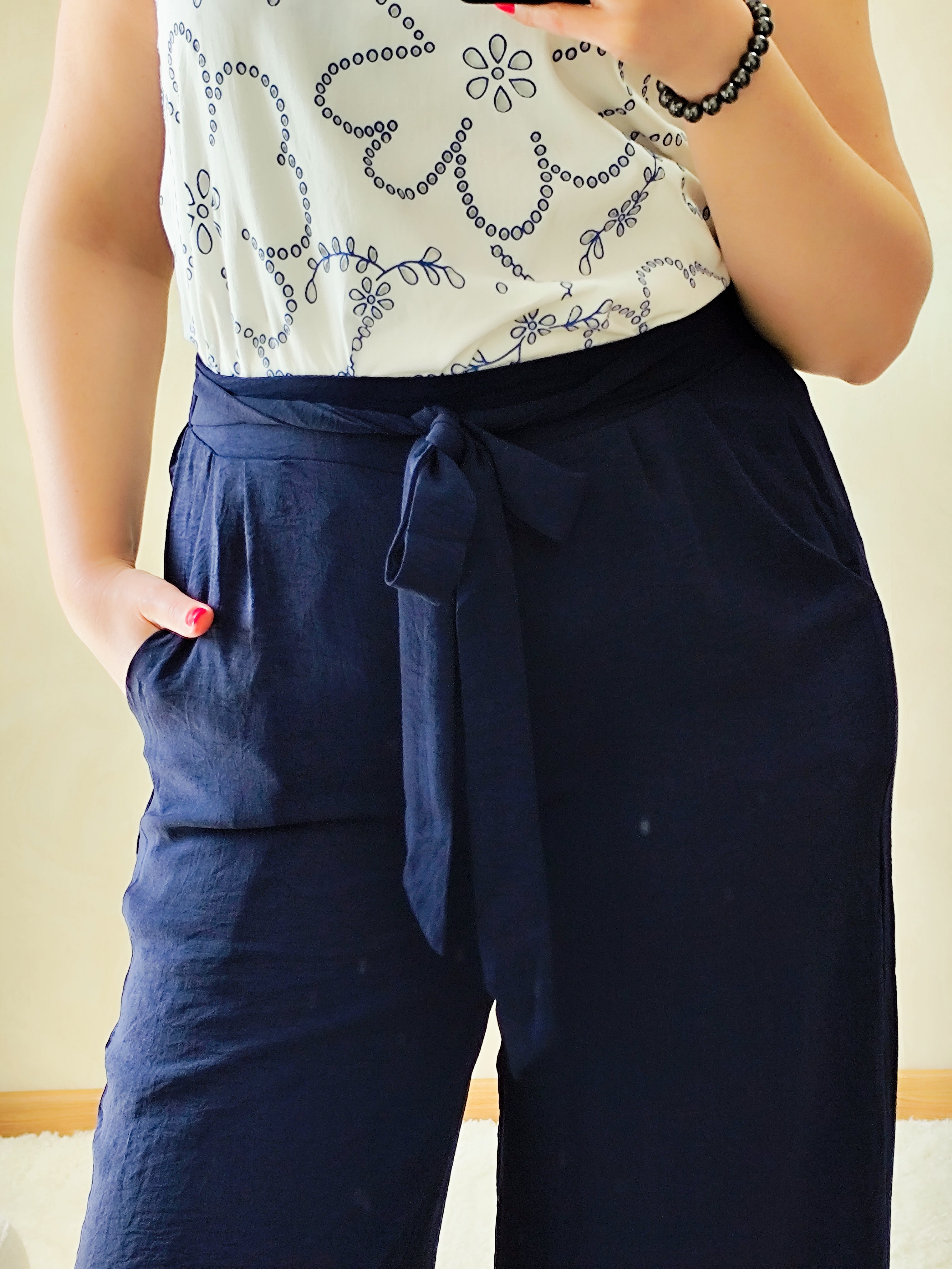 Pantalon fluide marine