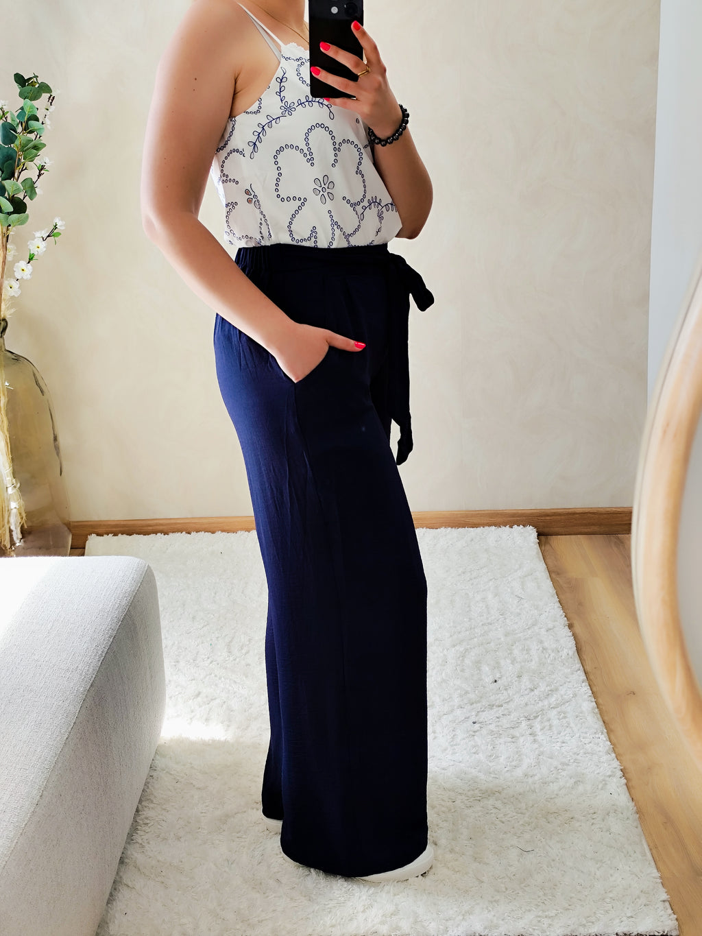 Pantalon fluide marine