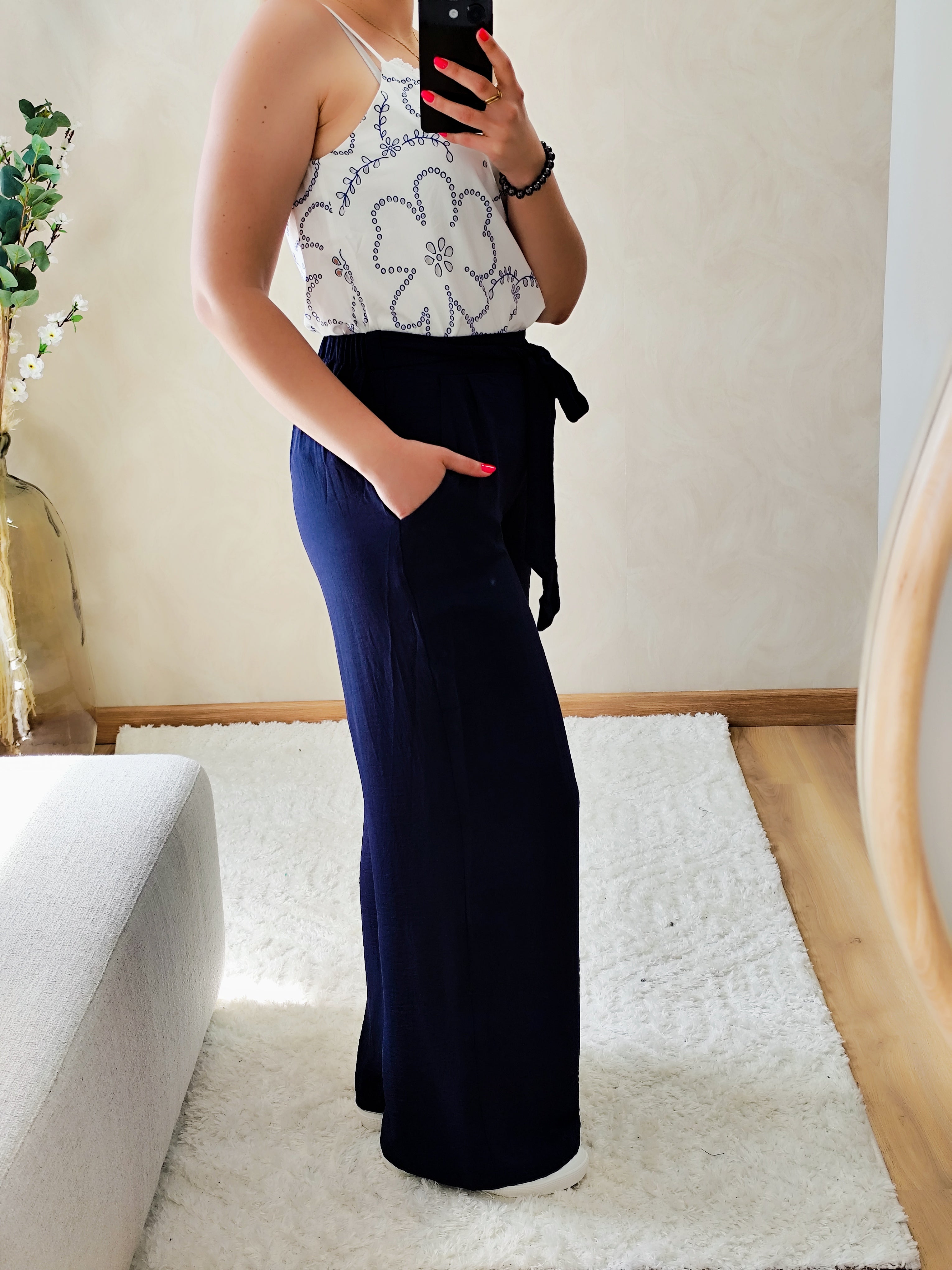 Pantalon fluide marine