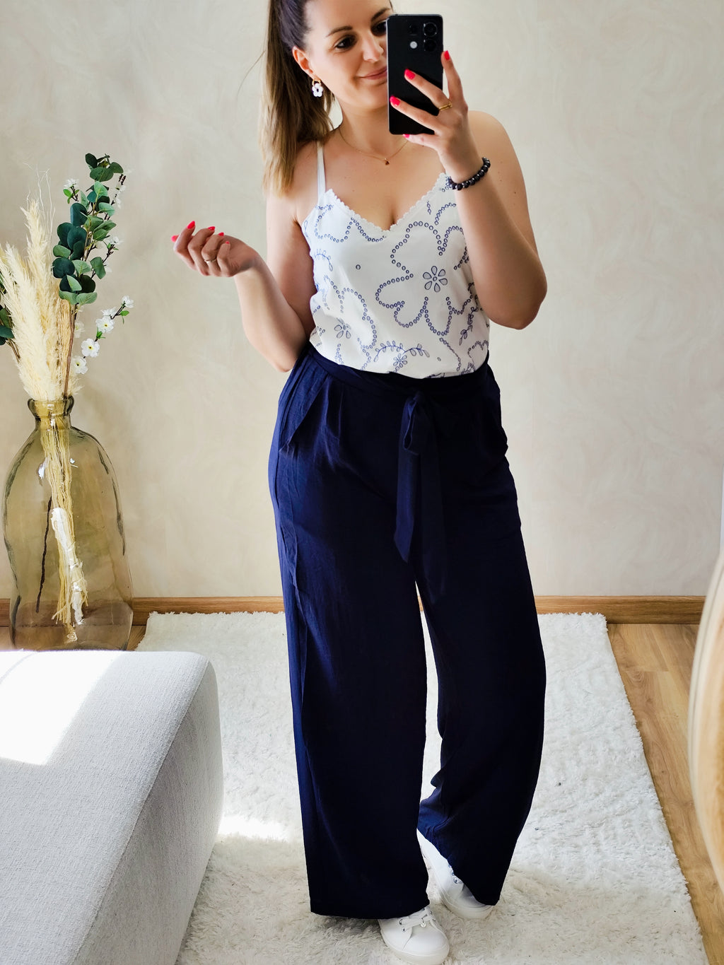 Pantalon fluide marine