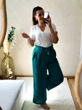 Pantalon vert gaze de coton