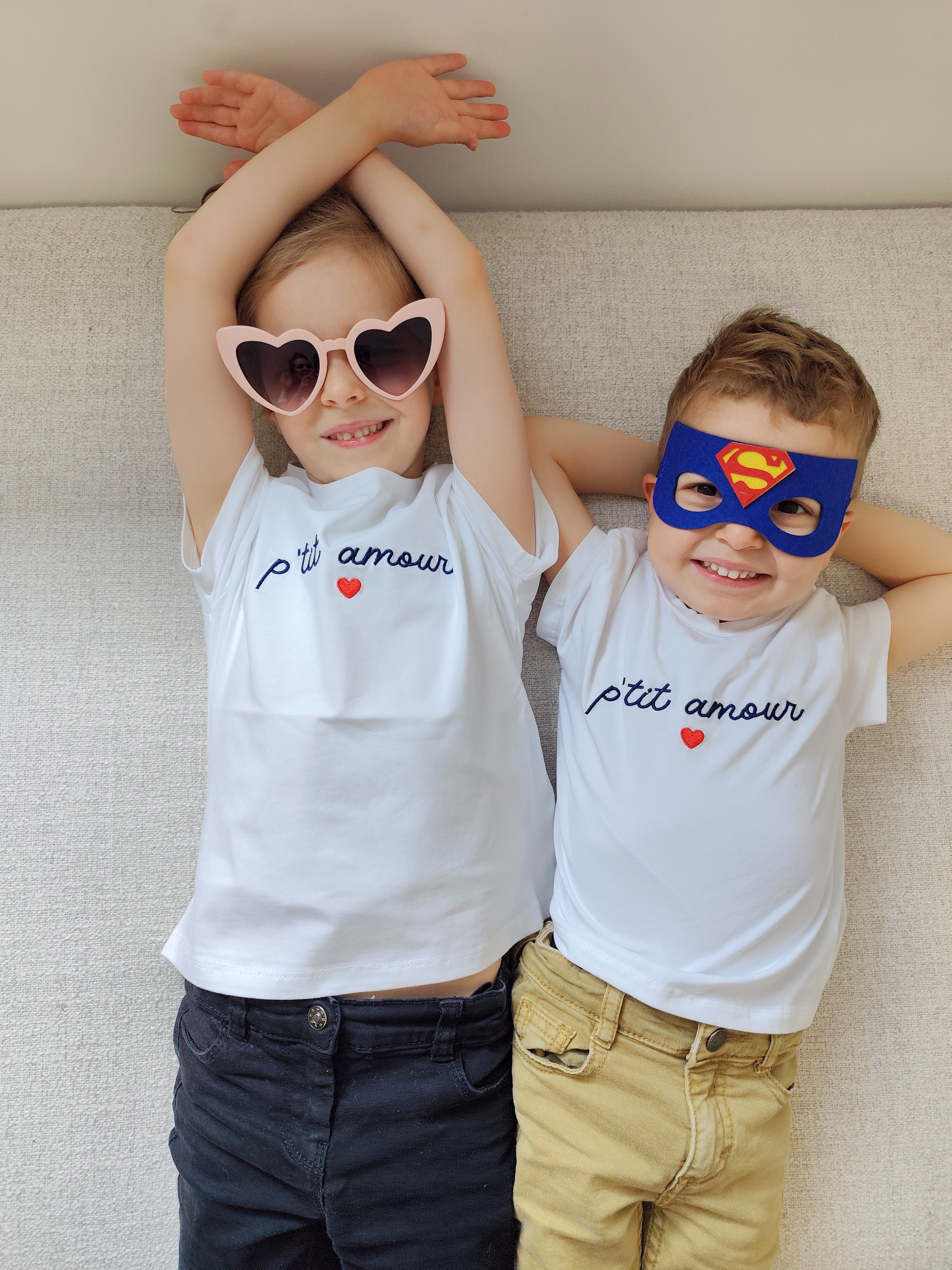 T-Shirt blanc P'tit Amour mixte