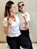 Tee shirt blanc coeur enfant