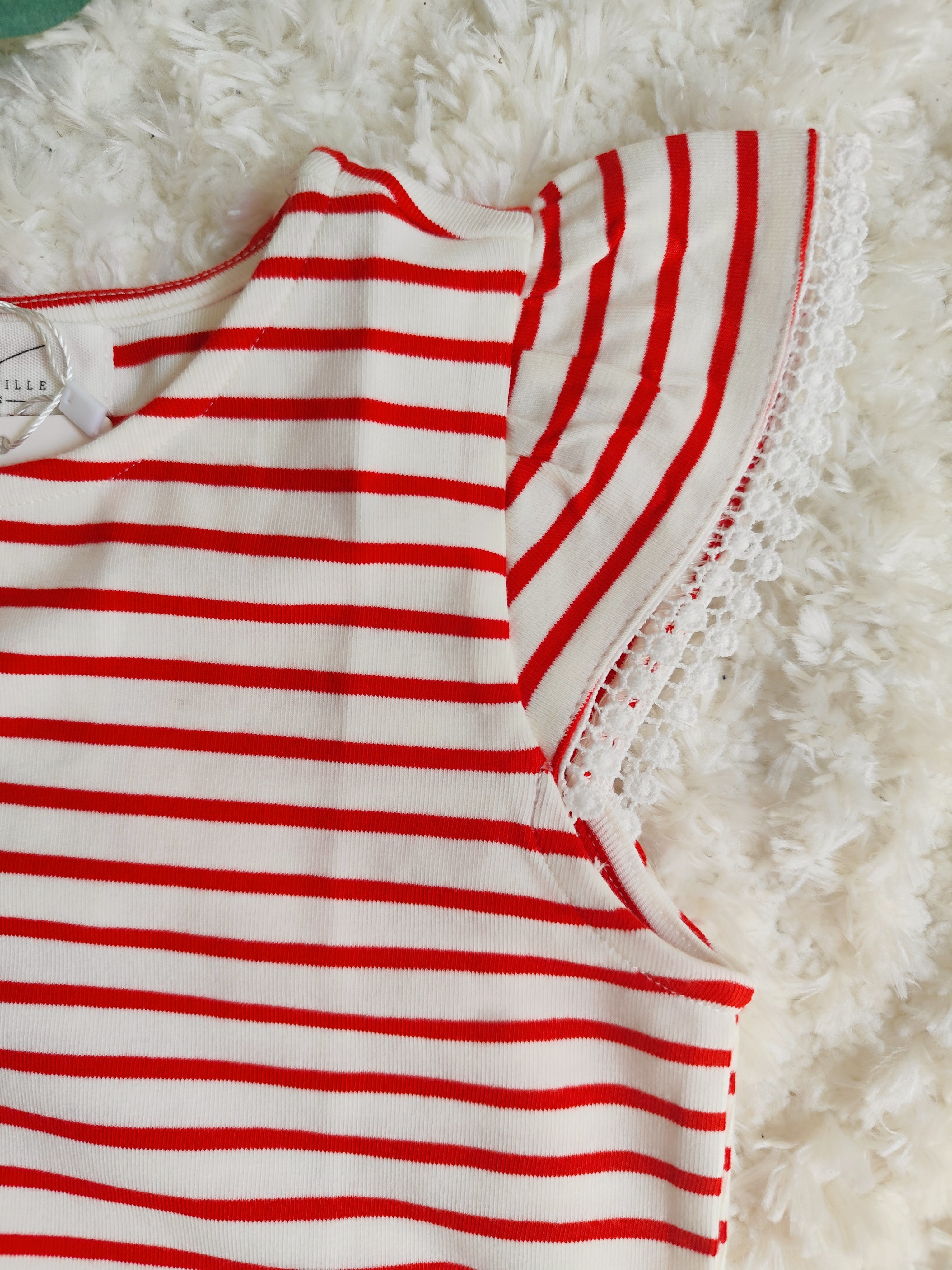 Top marinière rouge enfant
