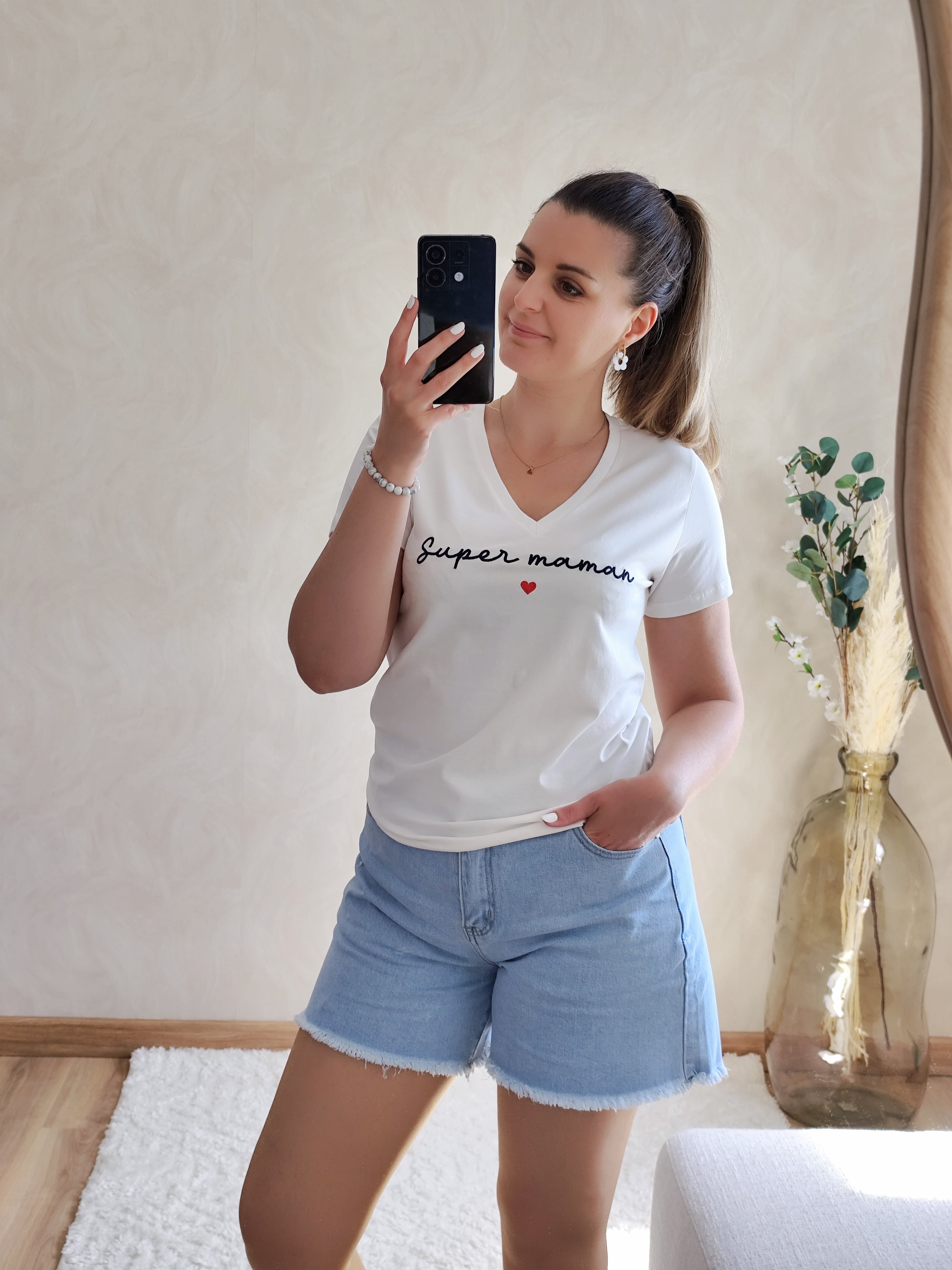 Tee Shirt blanc Super Maman