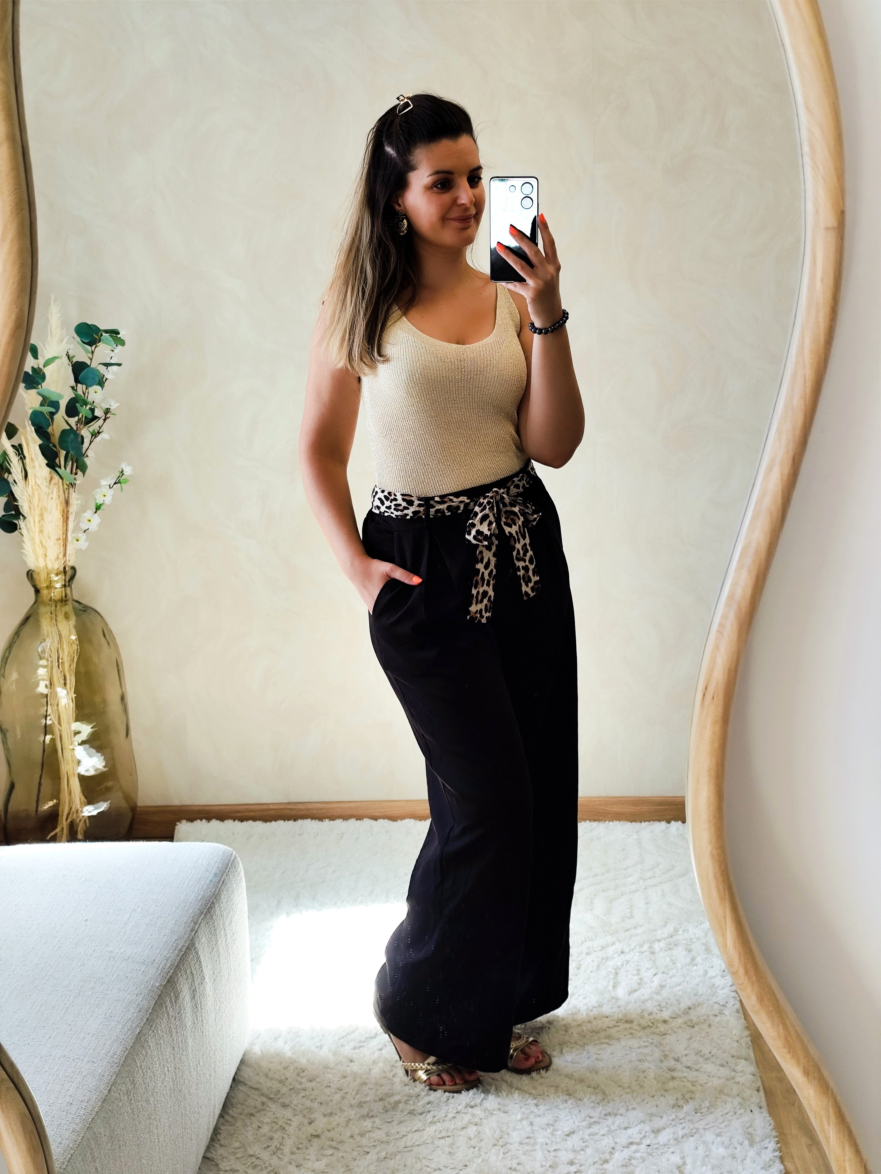 Palazzo Savannah noir Belles Tailles