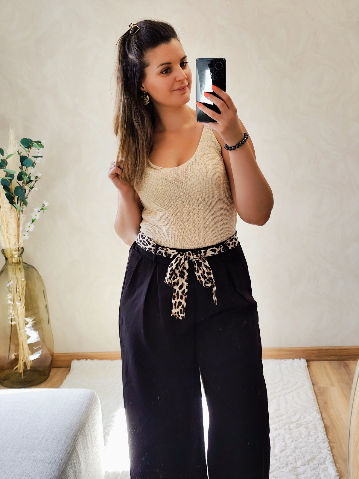 Débardeur Romy en maille doré