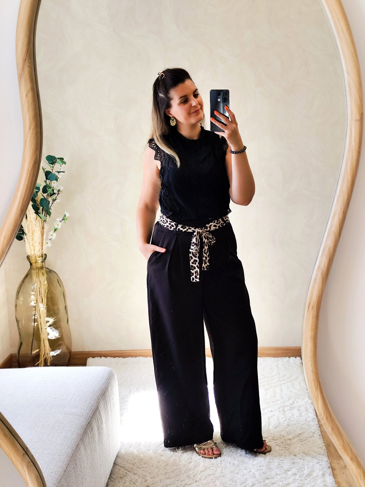 Top Camille en dentelle noire