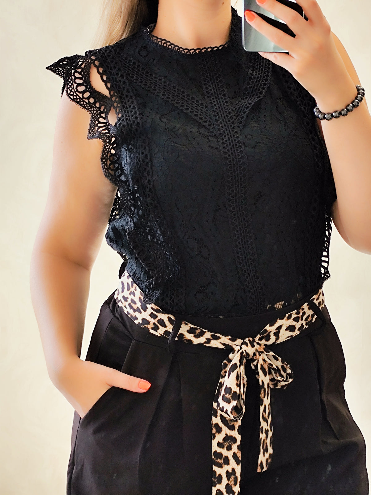 Top Camille en dentelle noire