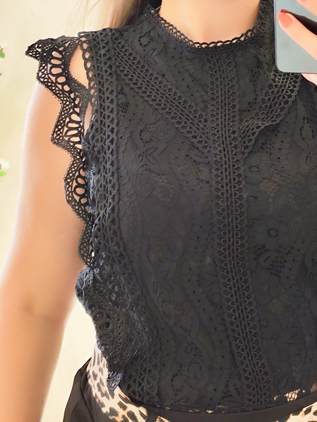 Top Camille en dentelle noire
