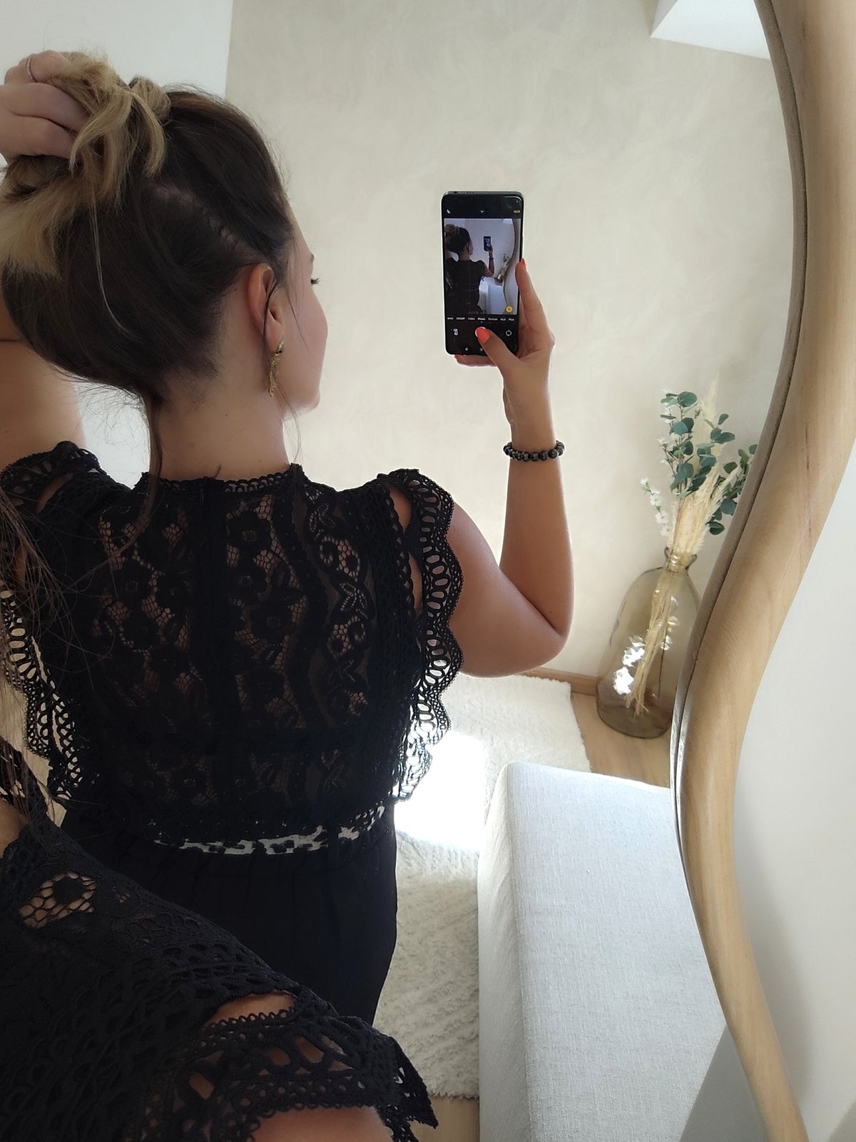 Top Camille en dentelle noire