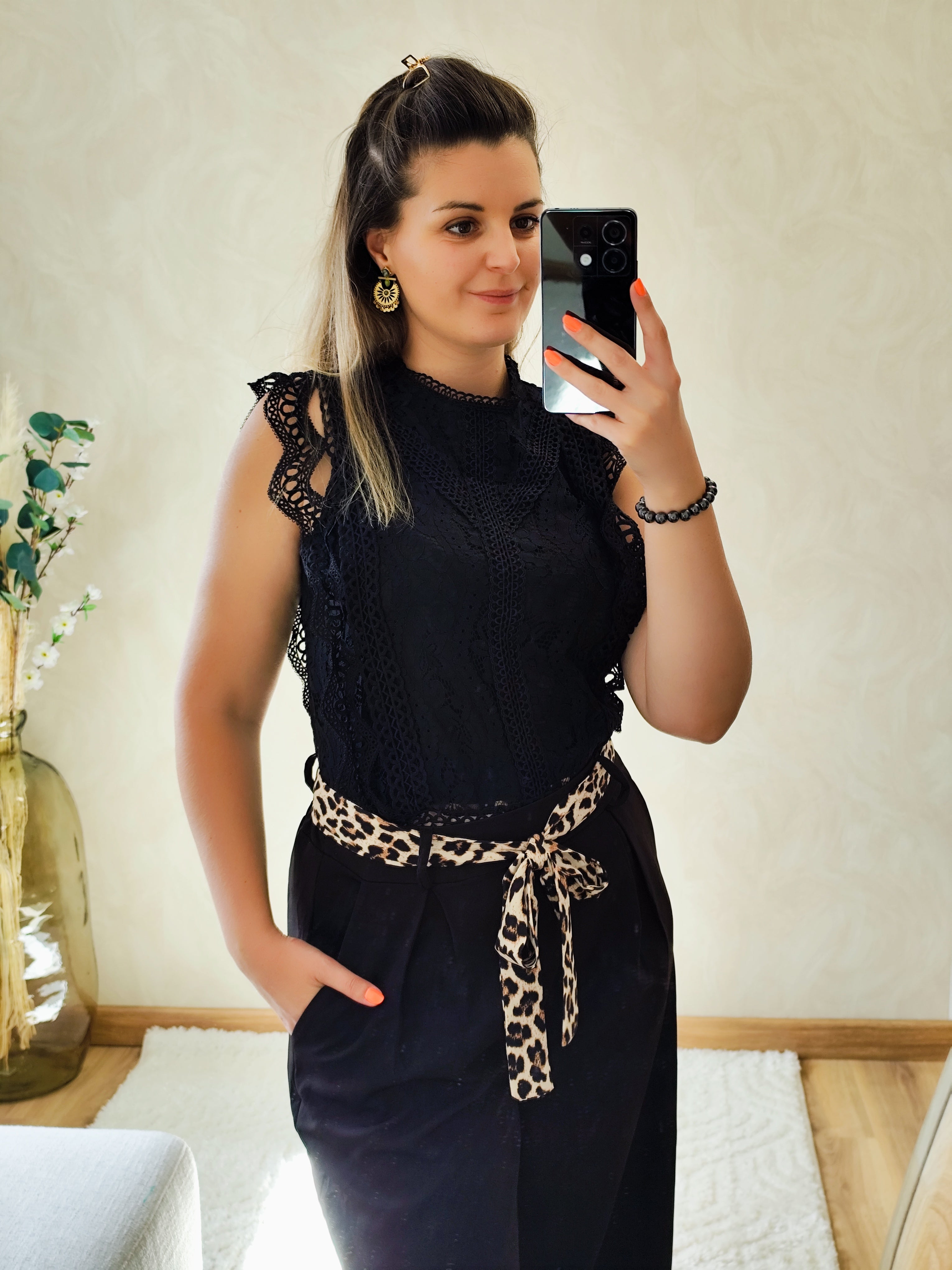 Top Camille en dentelle noire