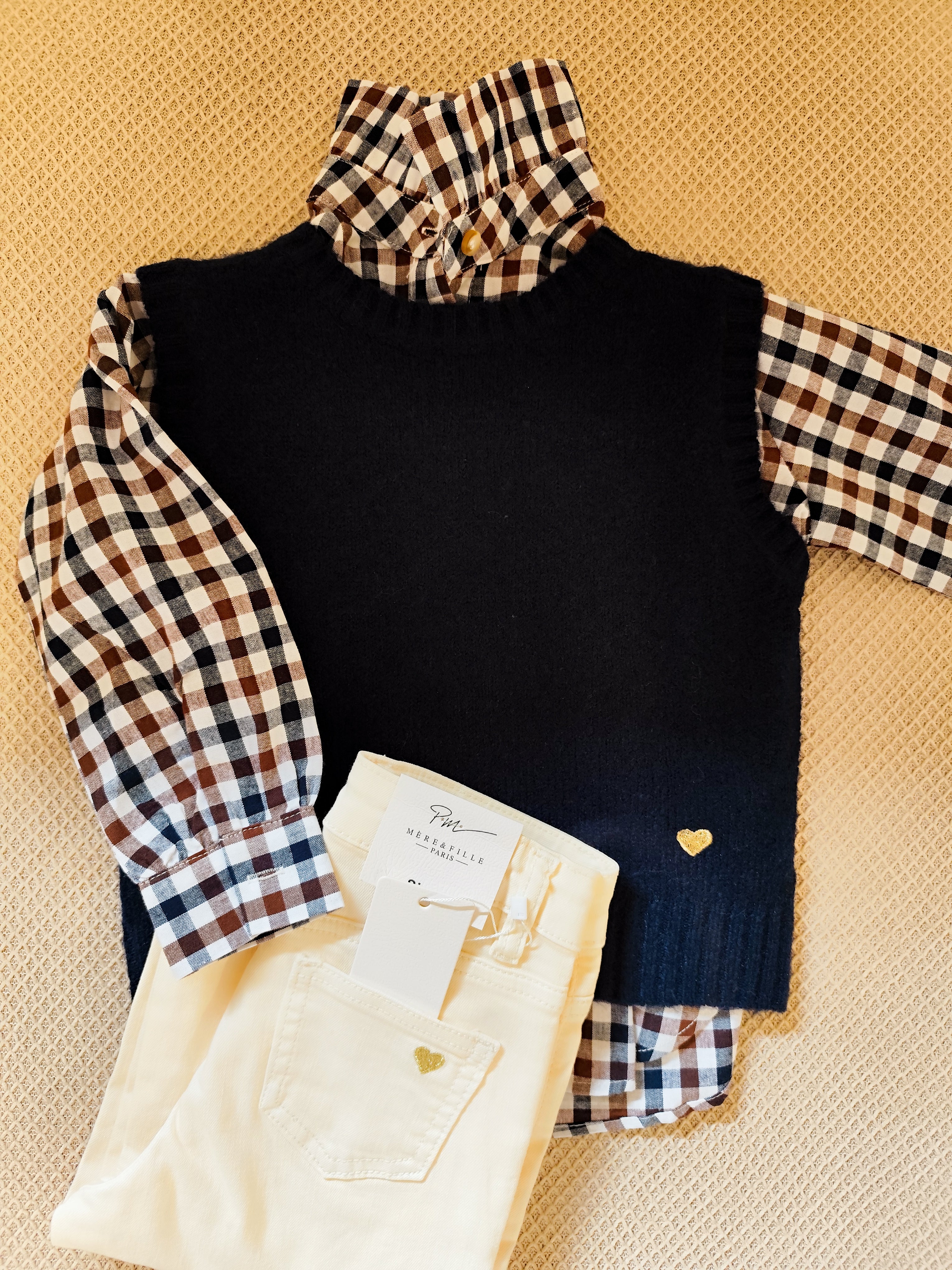 Pull sans manche marine enfant